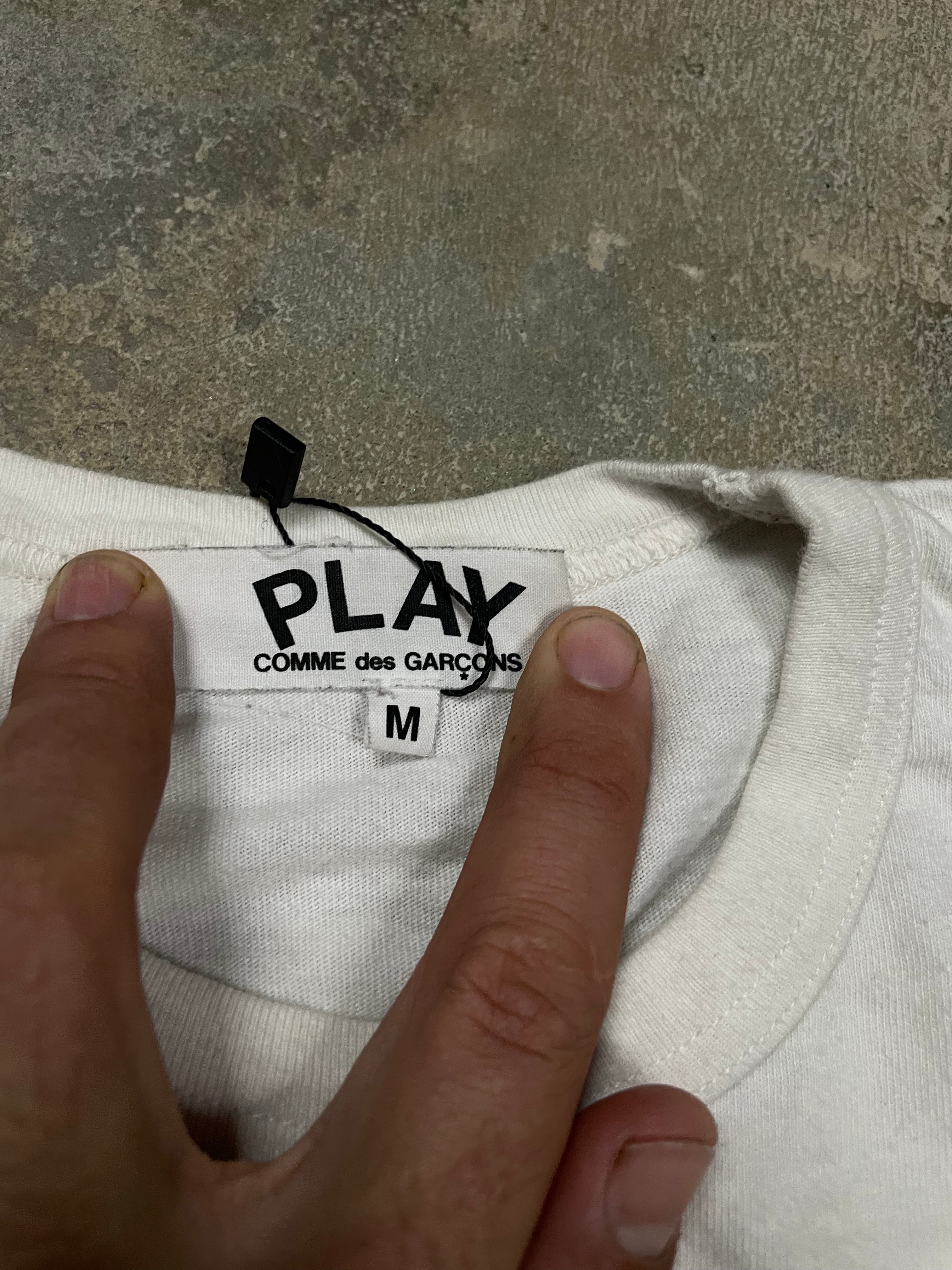 CDG Tee White Multi Used Medium