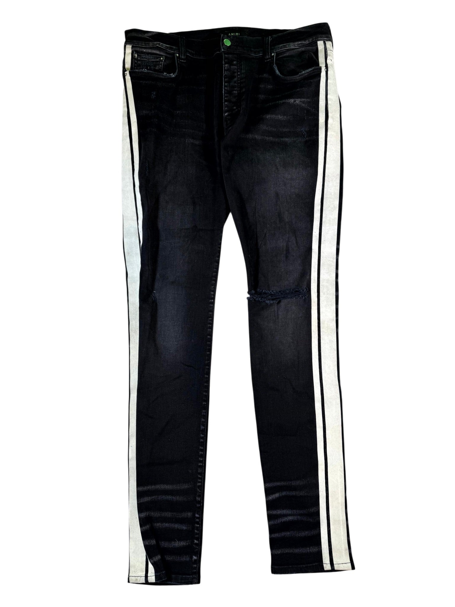 Amiri Track Stripe Black & White Jeans