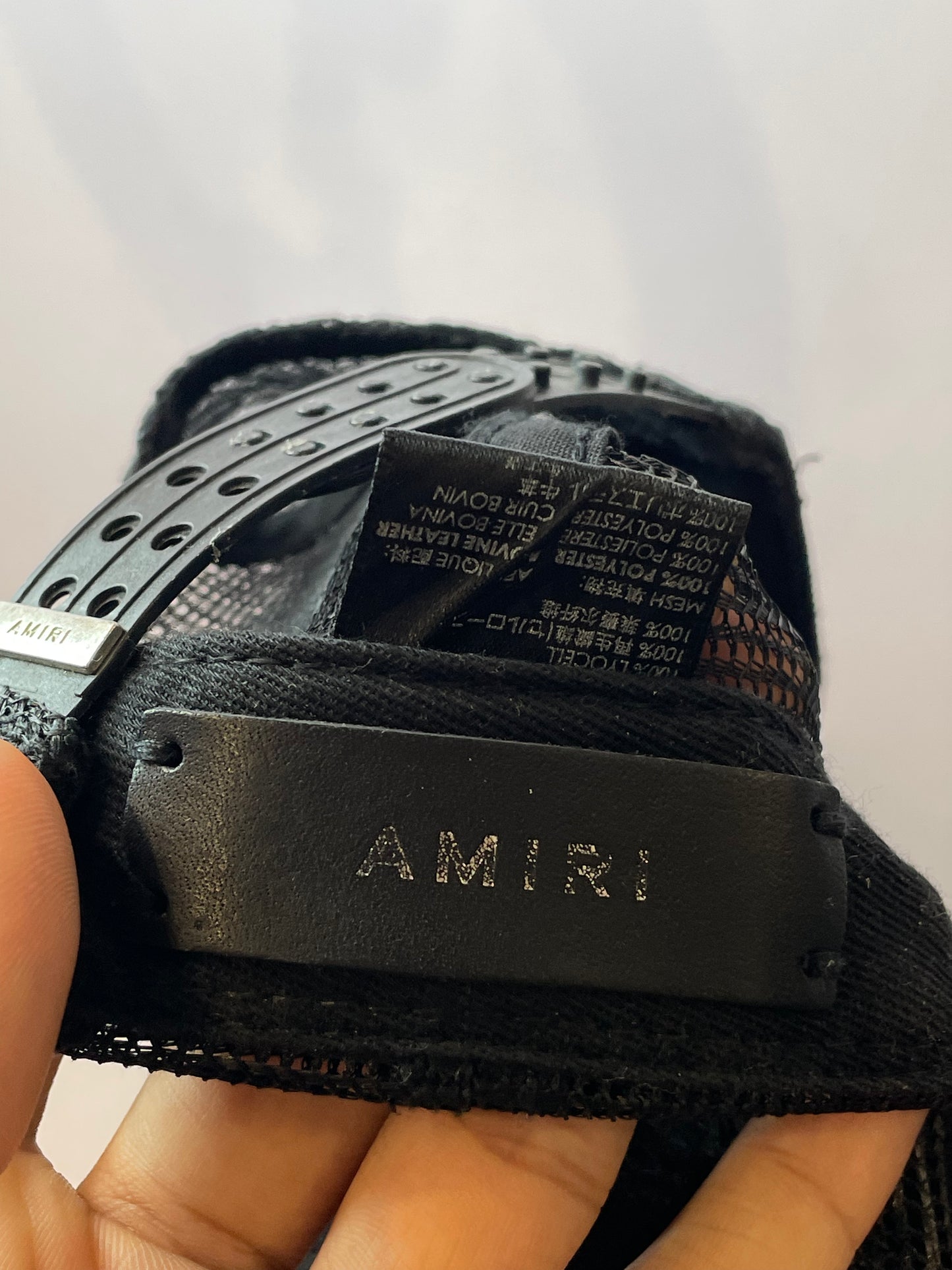 Amiri Three Star Black & Neon Trucker Hat