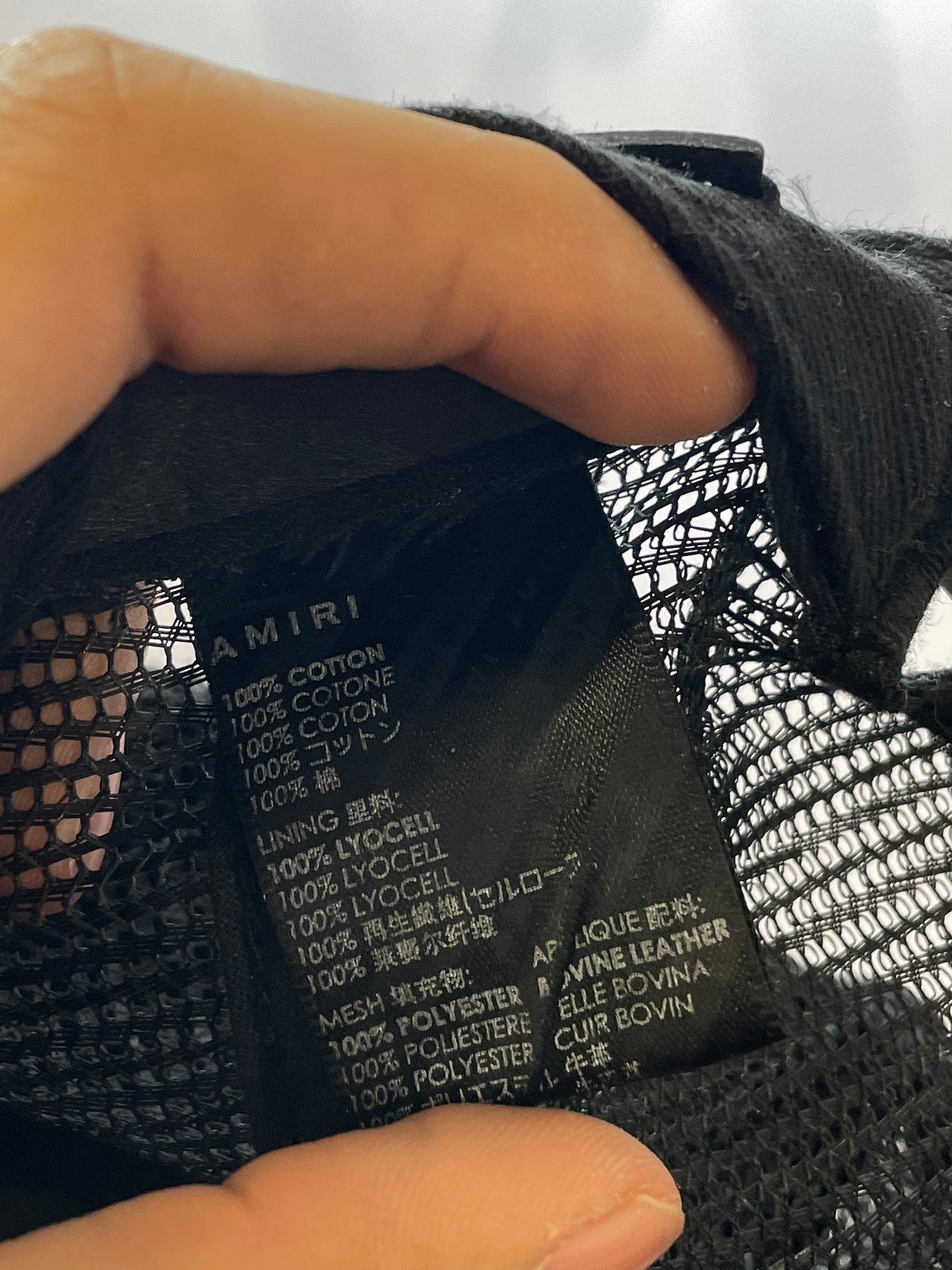 Amiri Three Star Black & Neon Trucker Hat