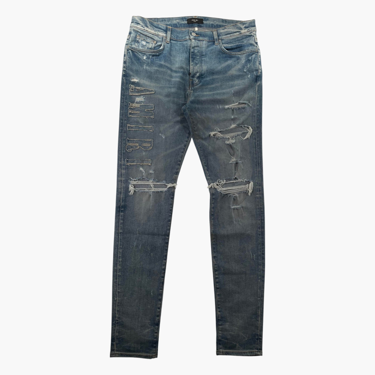 Amiri Denim Applique Side Logo Light Wash Jeans