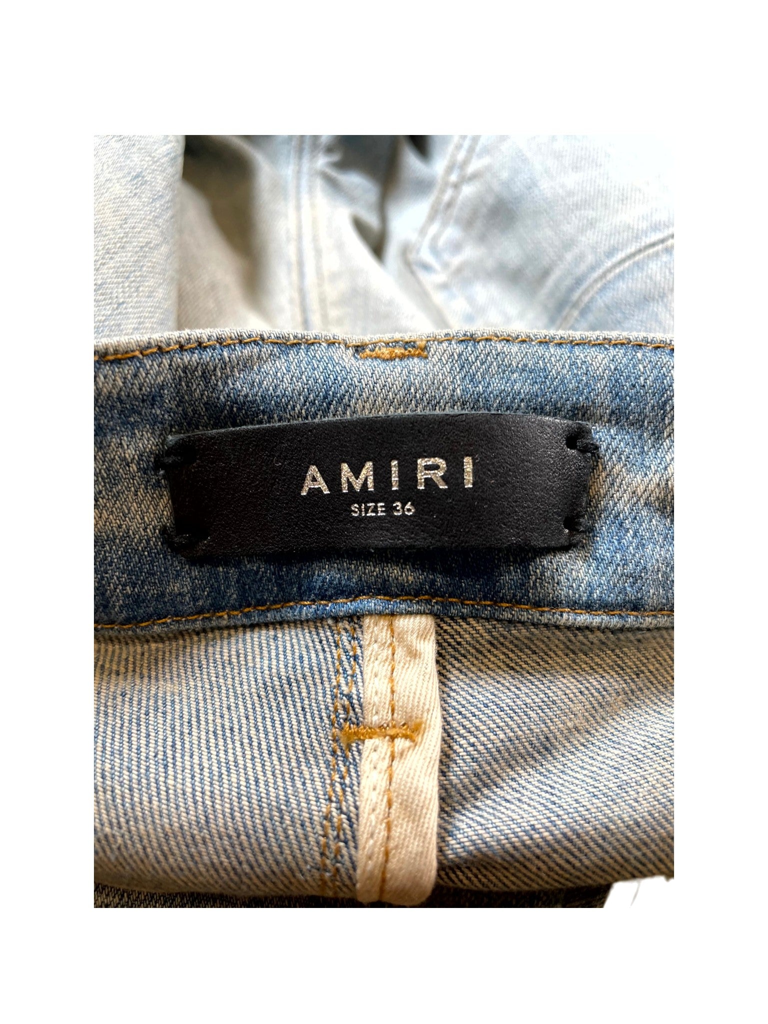 Amiri Crystal Splatter Light Wash Jeans