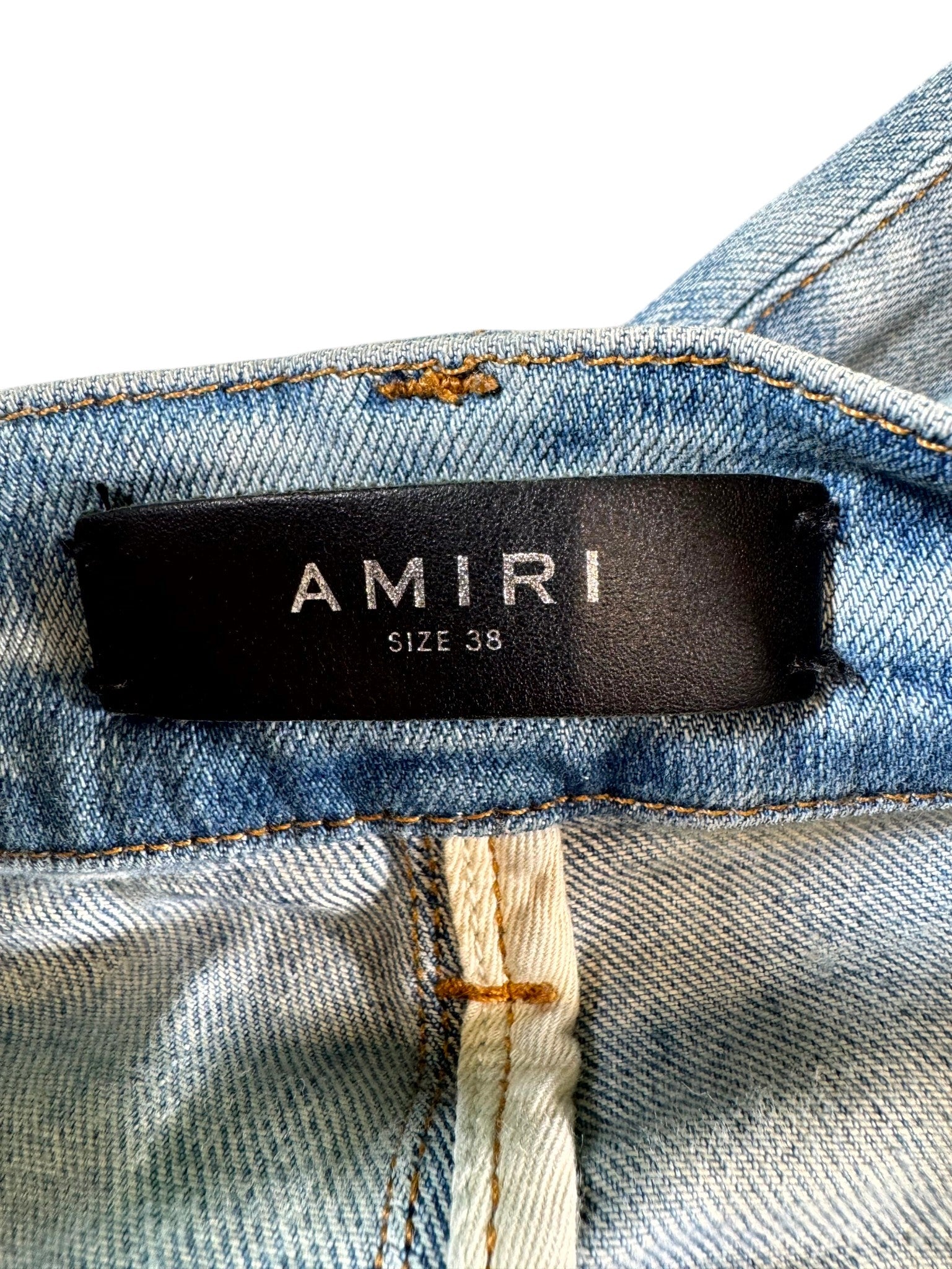 Amiri MX1 Patch Light Wash, Blue & Red Jeans