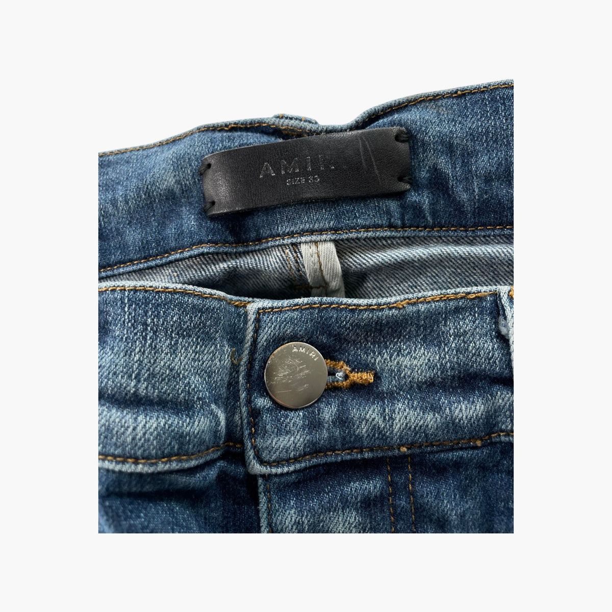Amiri Paisley Patchwork Deep Classic Blue Jeans