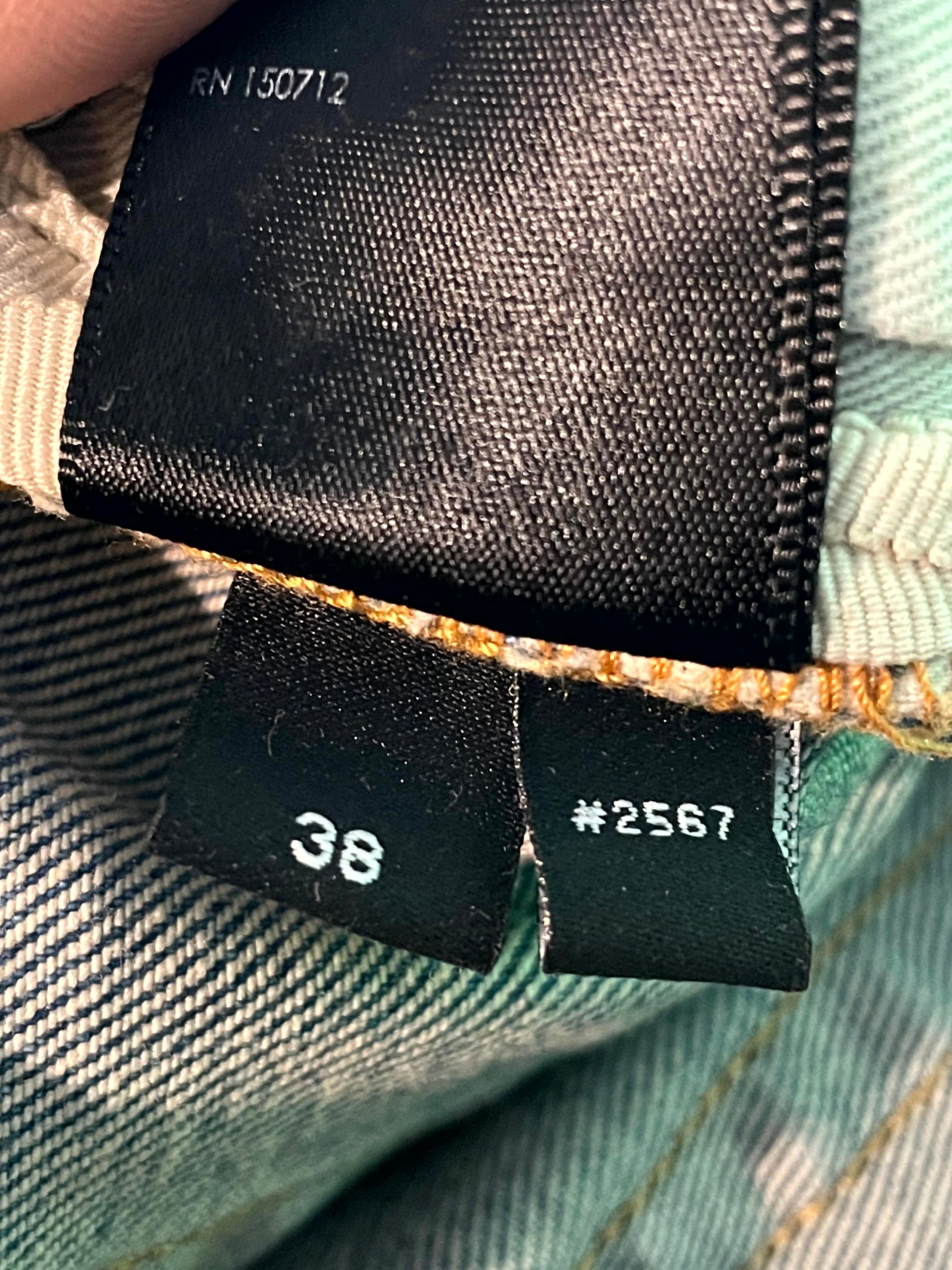 Amiri Paisley Thrasher Patch Light Wash & Orange Jeans