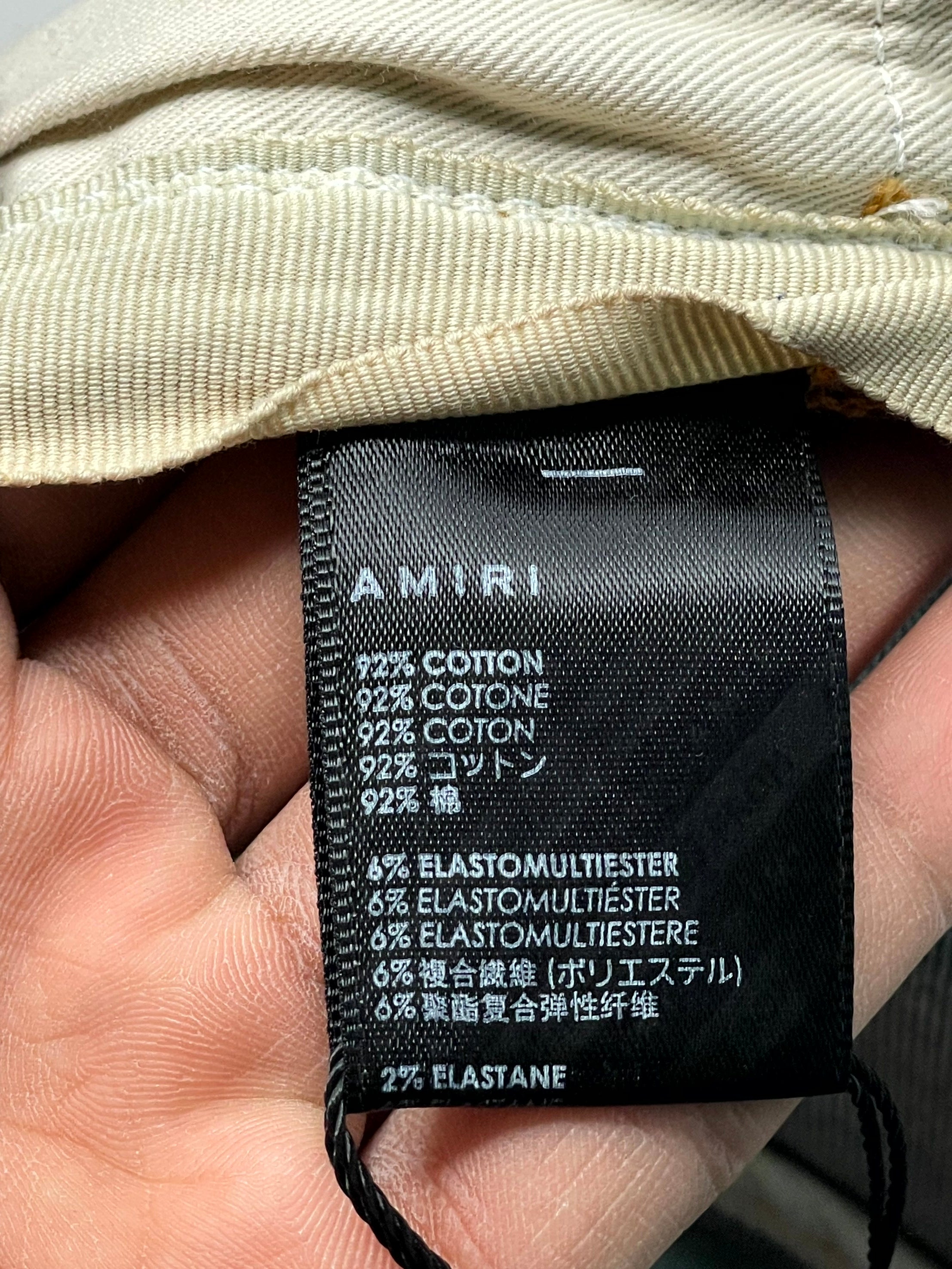 Amiri MX2 Plaid Patch Light Wash & Orange Jeans