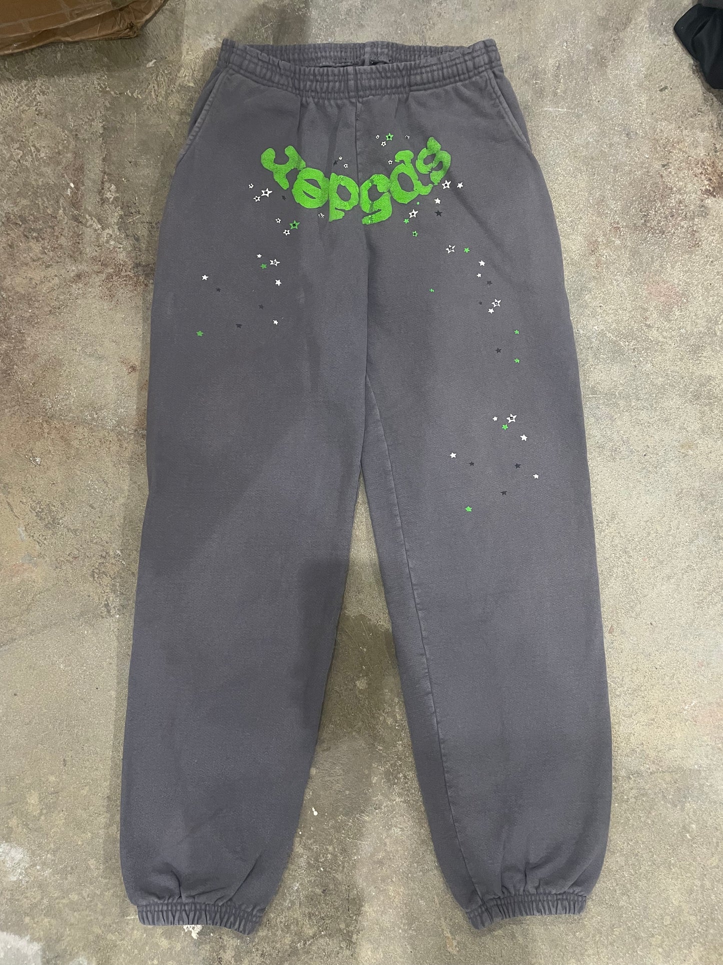 Sp5der Sweats Grey Green Used Small