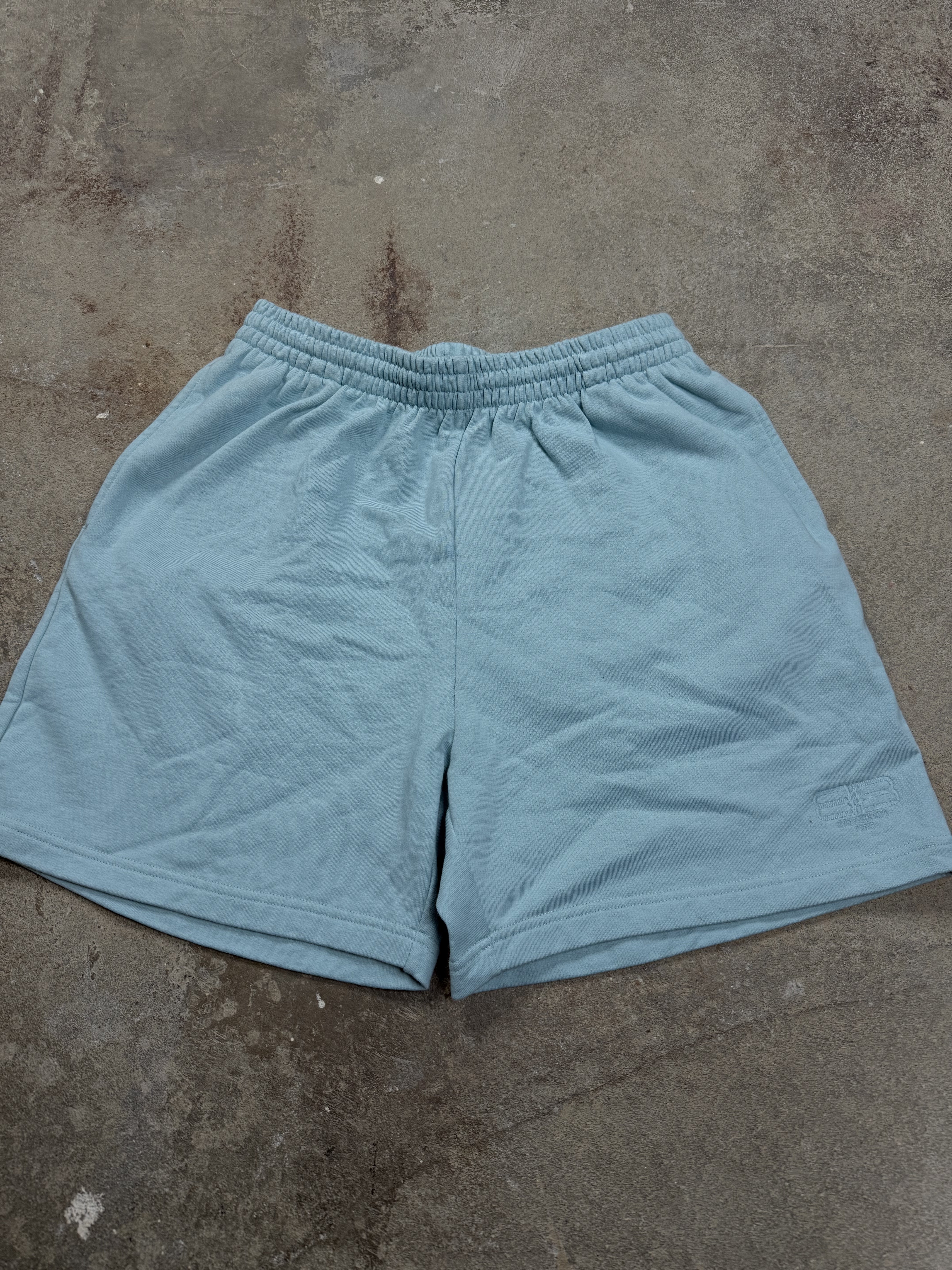 Balenciaga Teal Shorts BB Logo