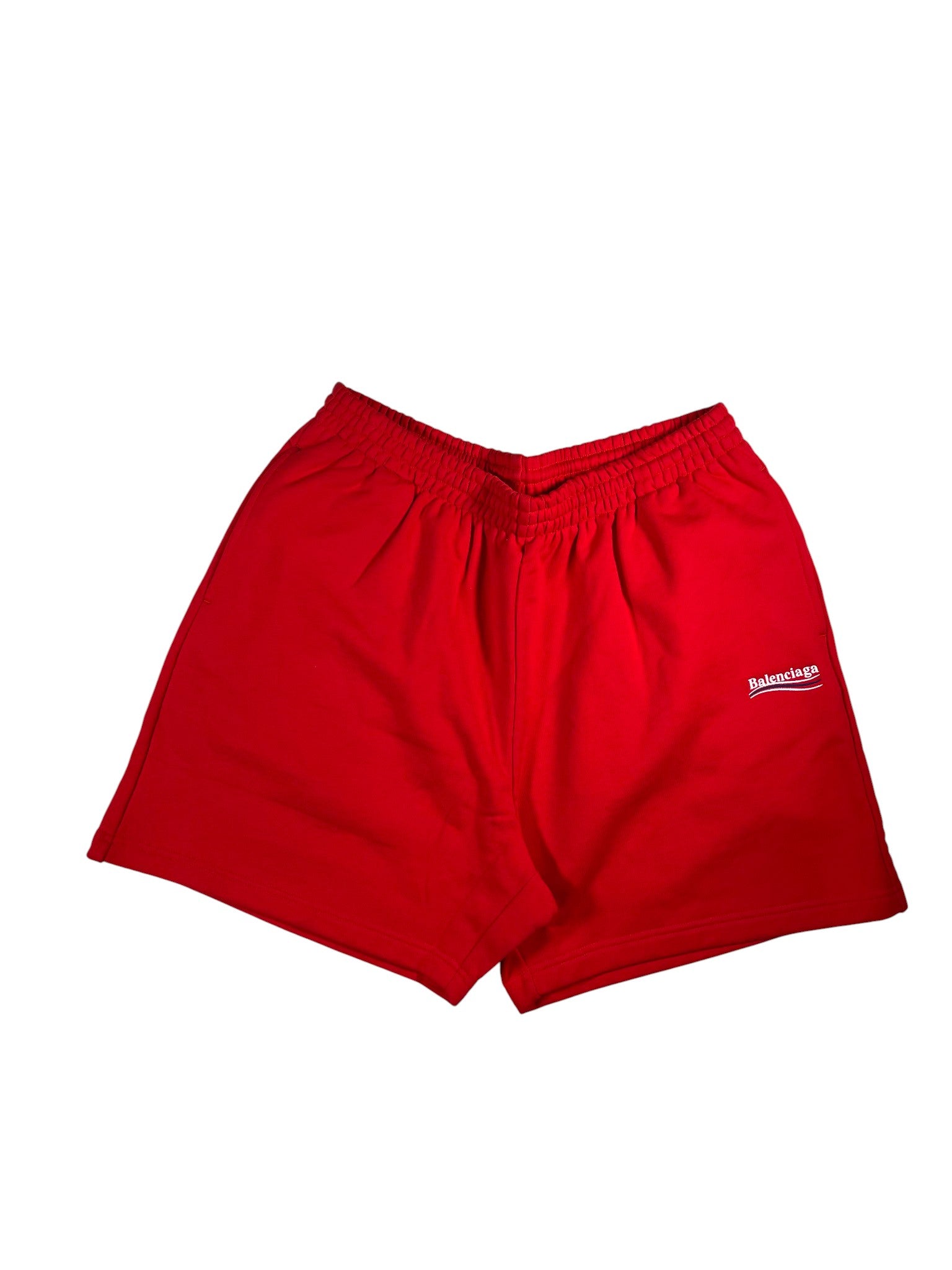 Balenciaga 'Campaign Logo' Red Sweat Shorts
