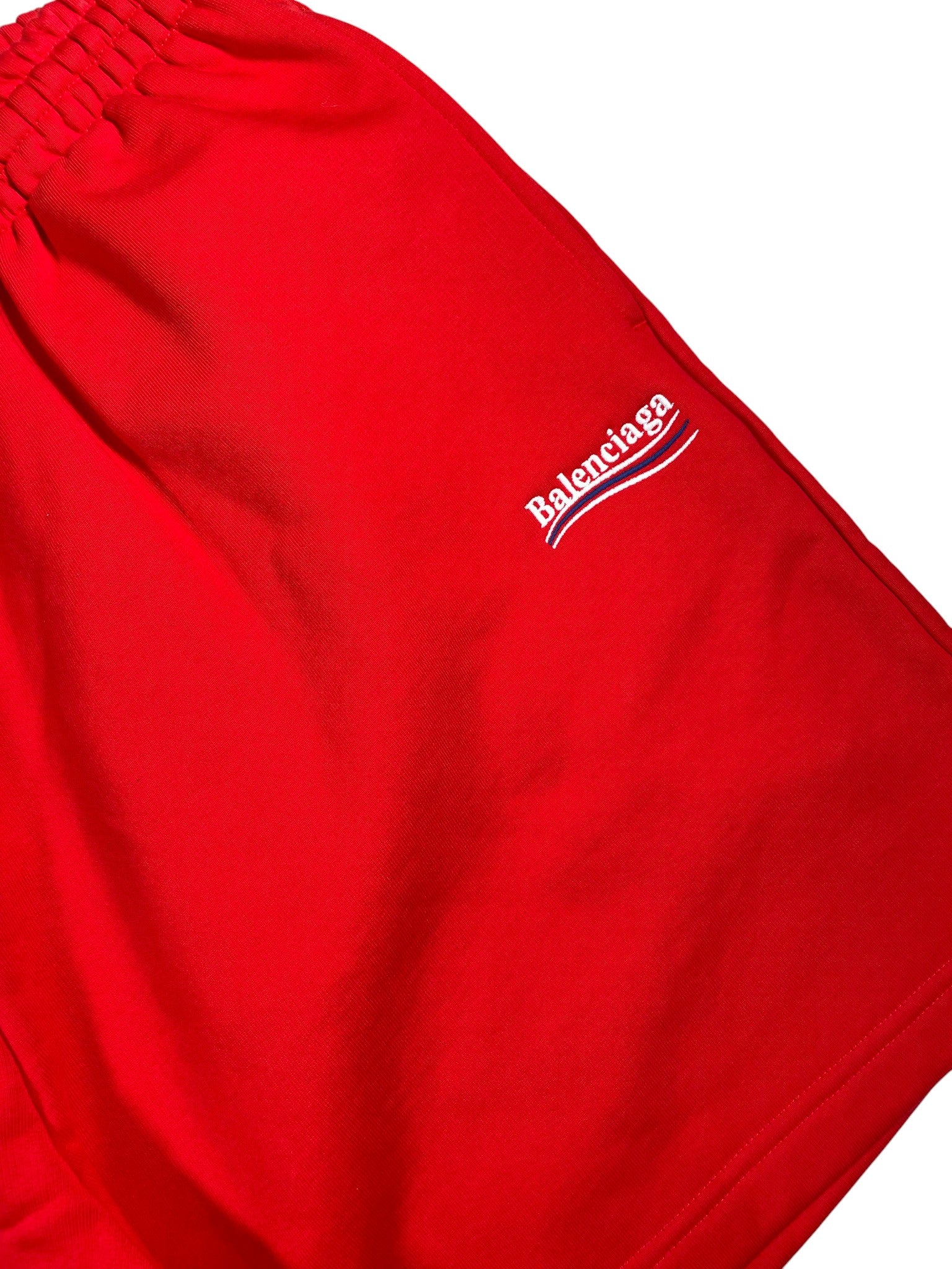Balenciaga 'Campaign Logo' Red Sweat Shorts