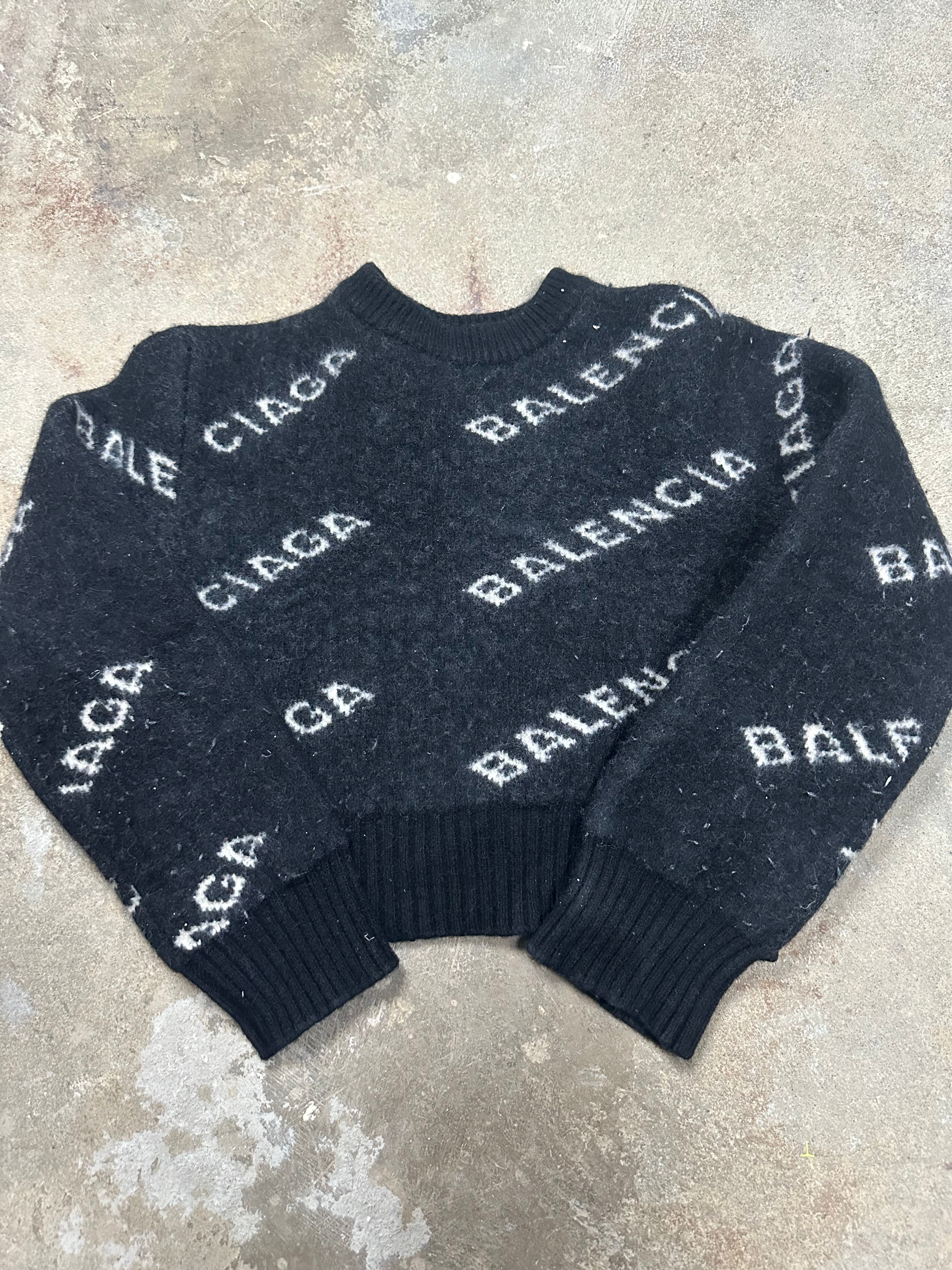 Balenciaga Crewneck Black & White Womans Sweatshirt