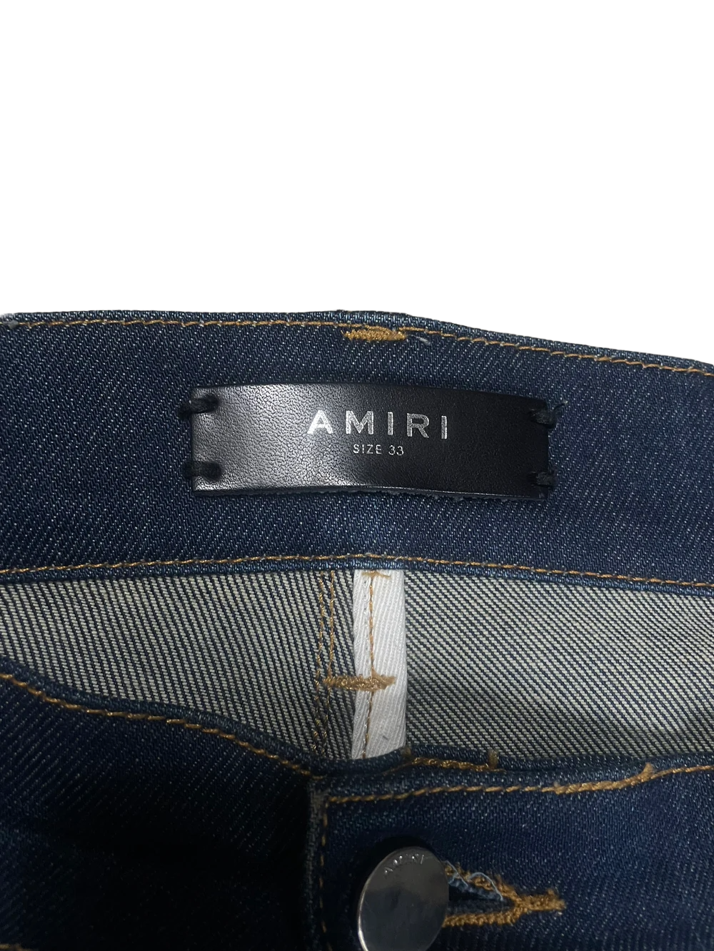 Amiri Selvedge Denim Plain Thrasher Dark Blue Jeans
