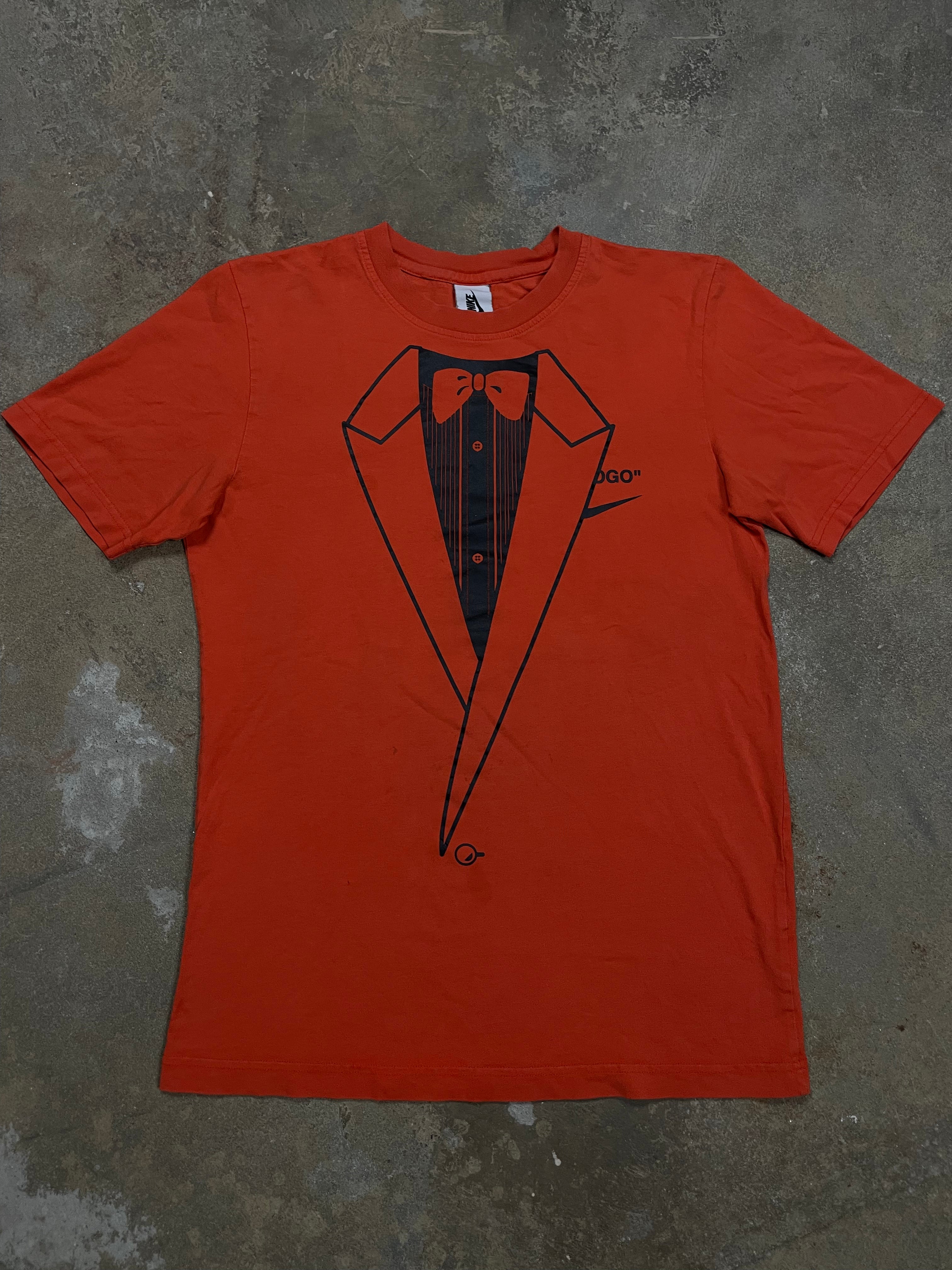 Off White Nike Tee Orange Black Used Small