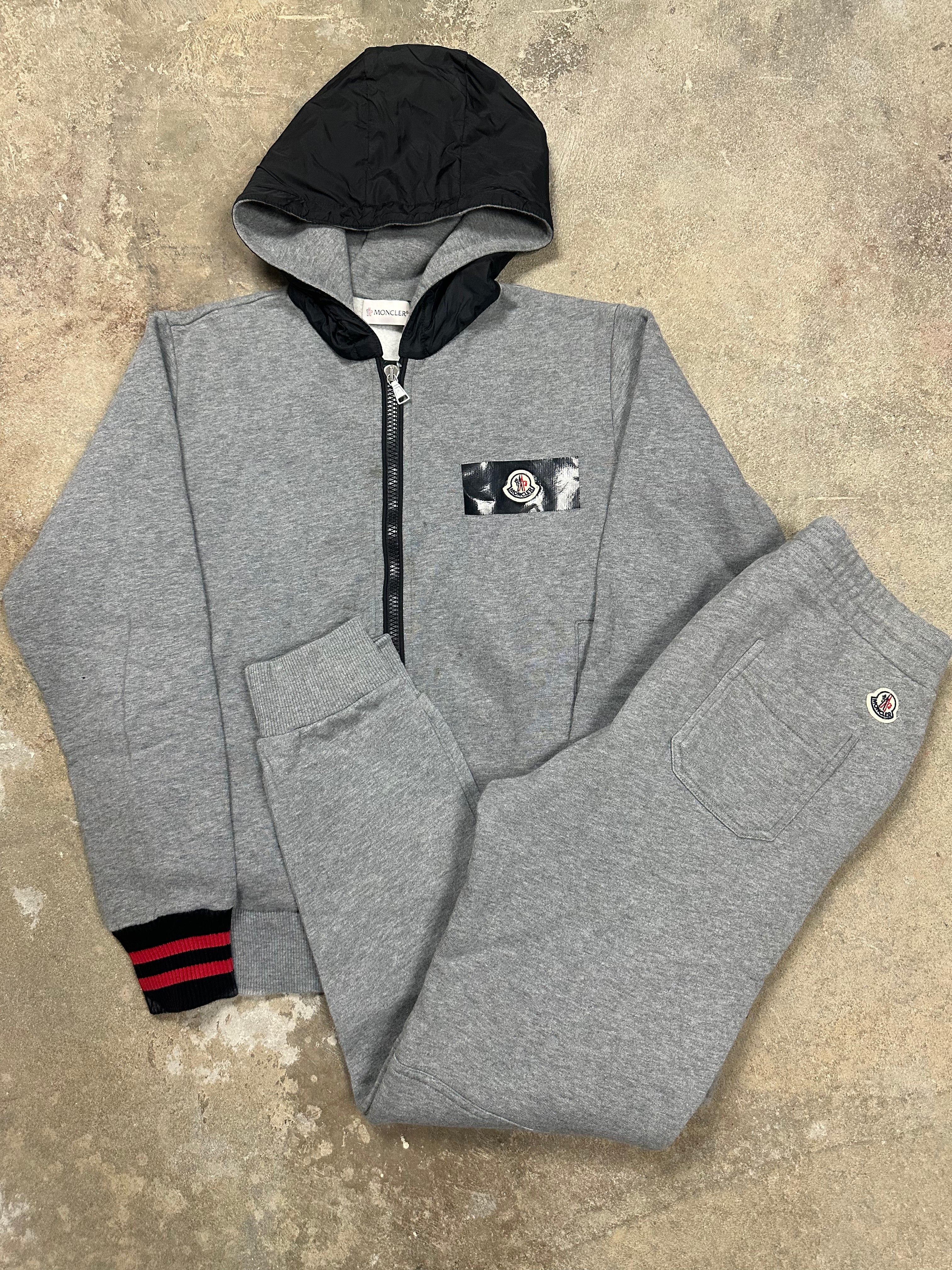Moncler Sweatsuit Grey Black Used 14Y & 12Y