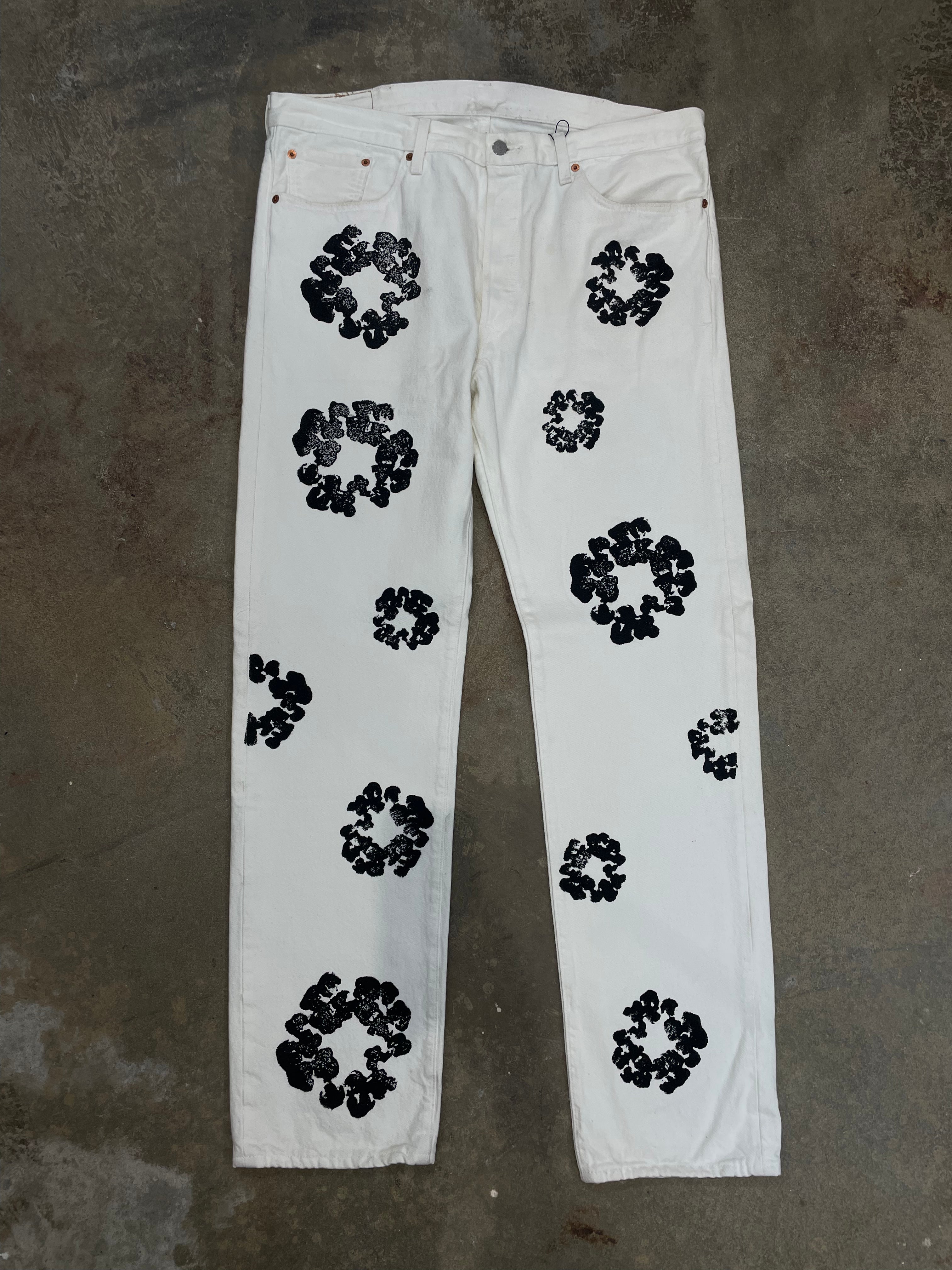 Denim Tears Jeans White Black Used 38
