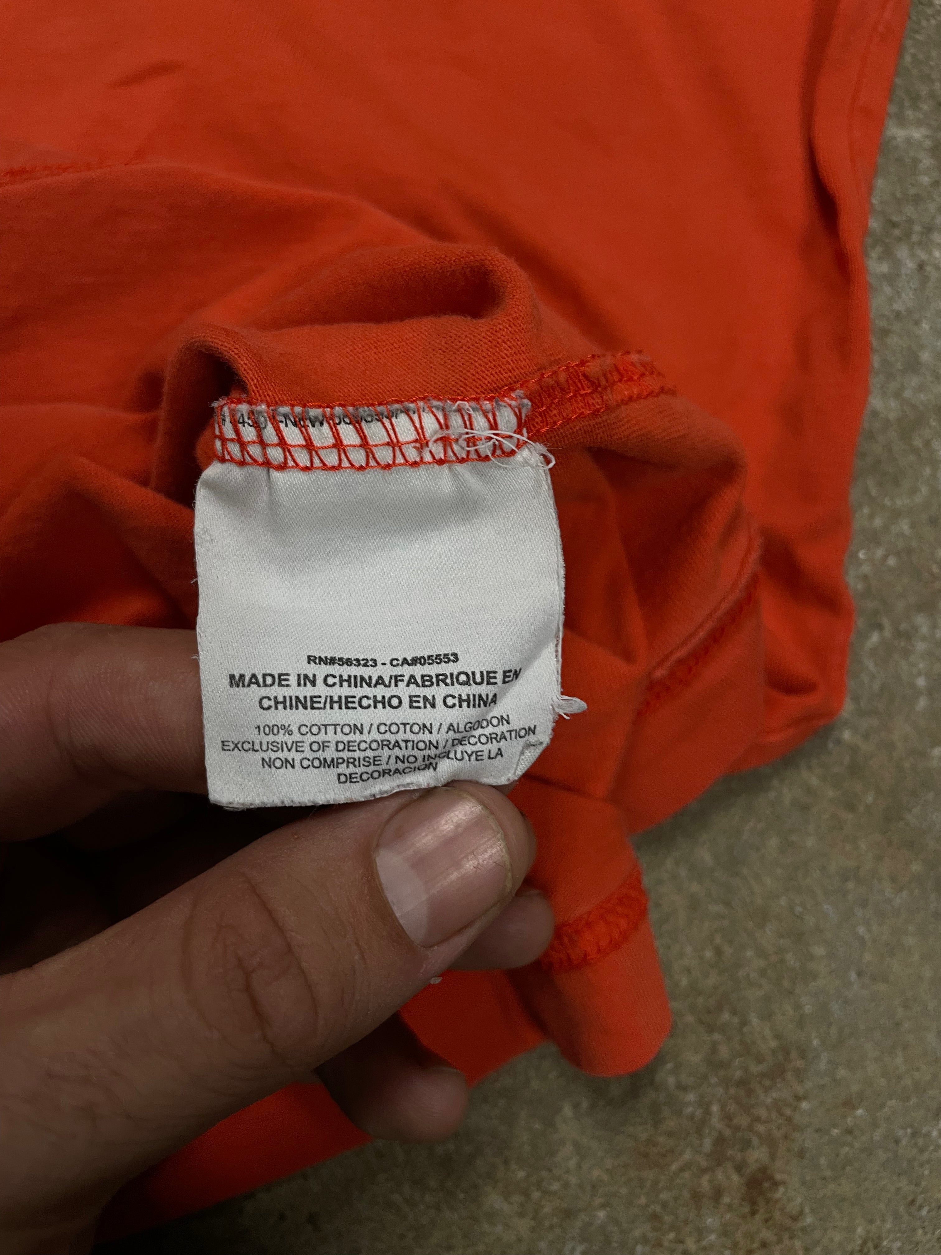Off White Nike Tee Orange Black Used Small