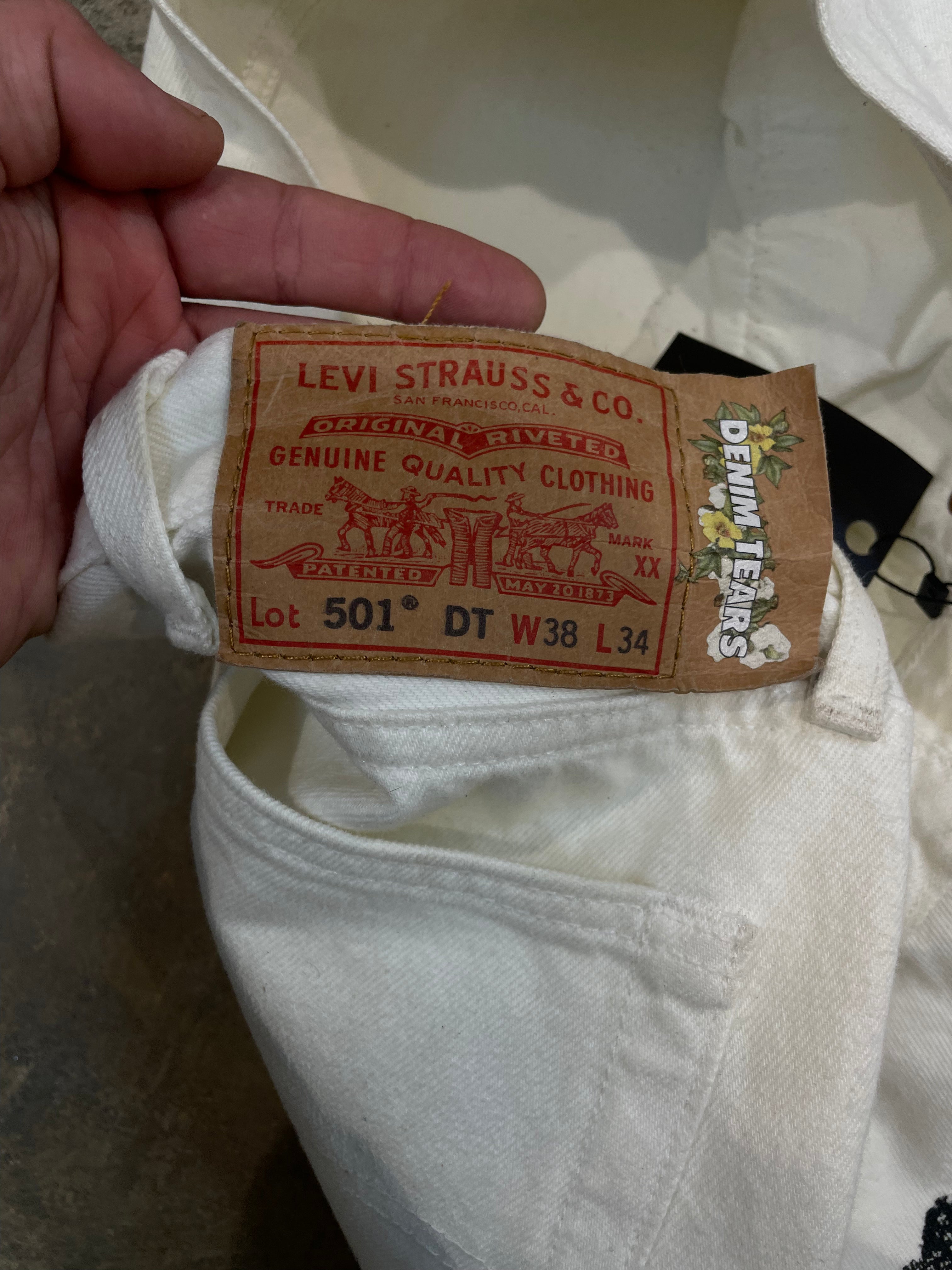 Denim Tears Jeans White Black Used 38