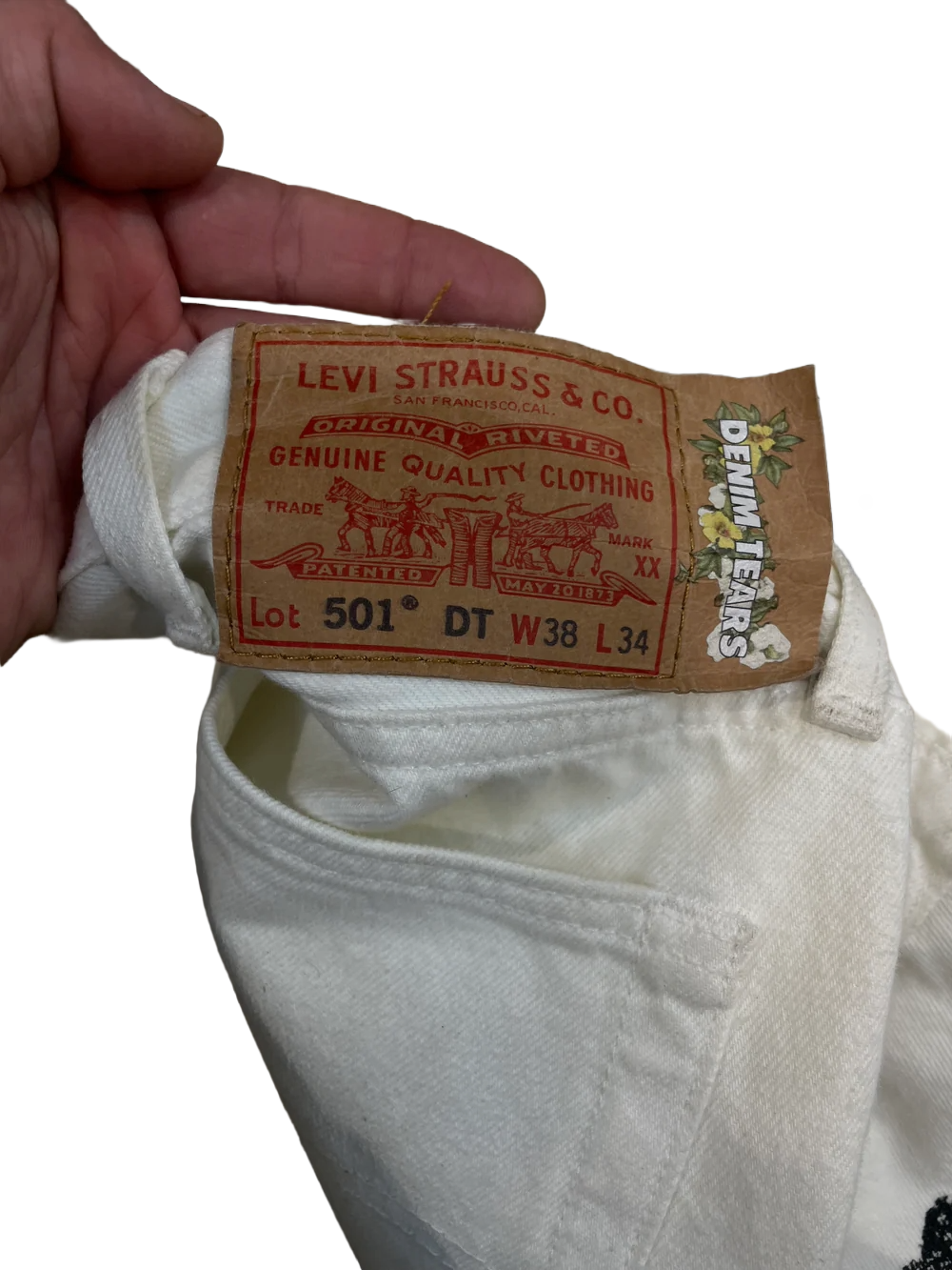 Denim Tears White & Black Jeans