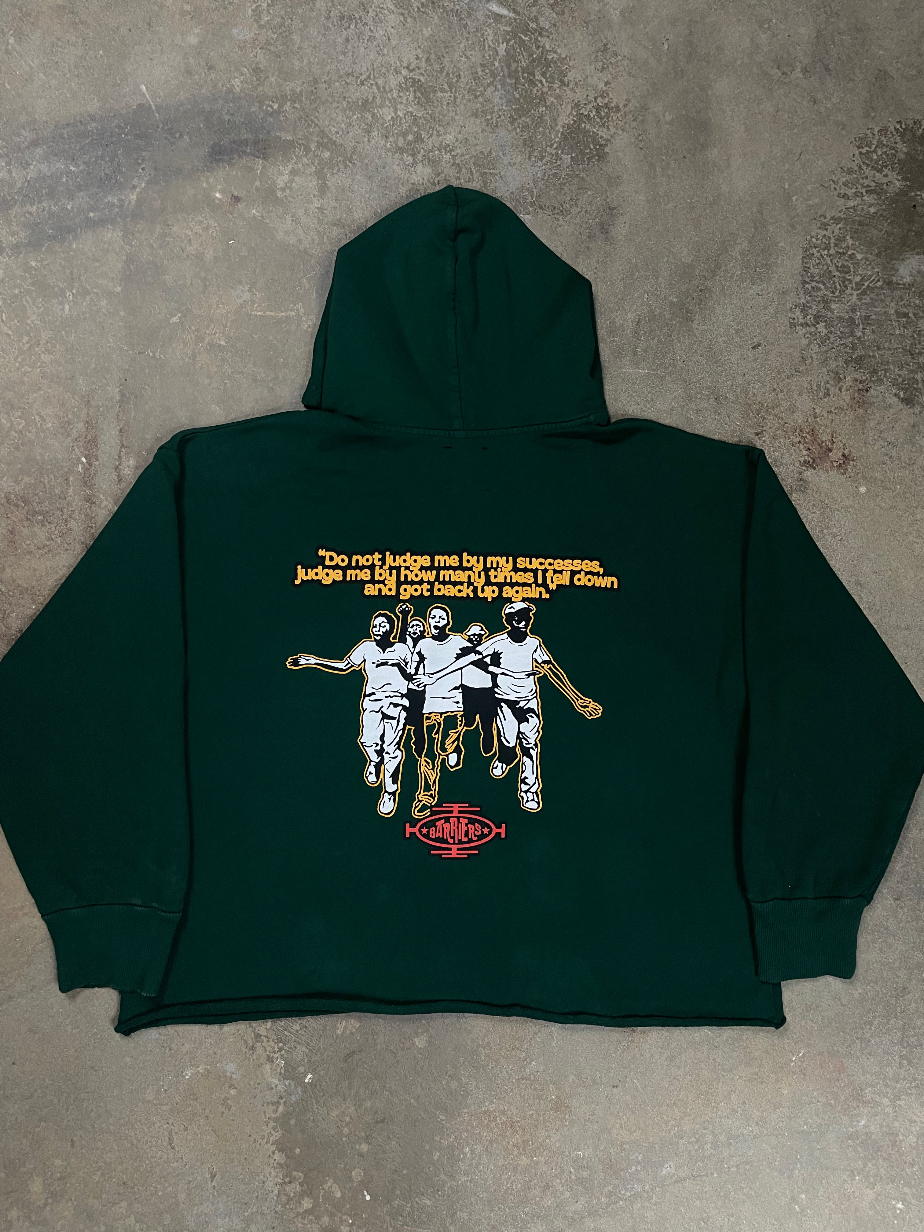 Barriers Hoodie Green Nelson Mendela Used XXL