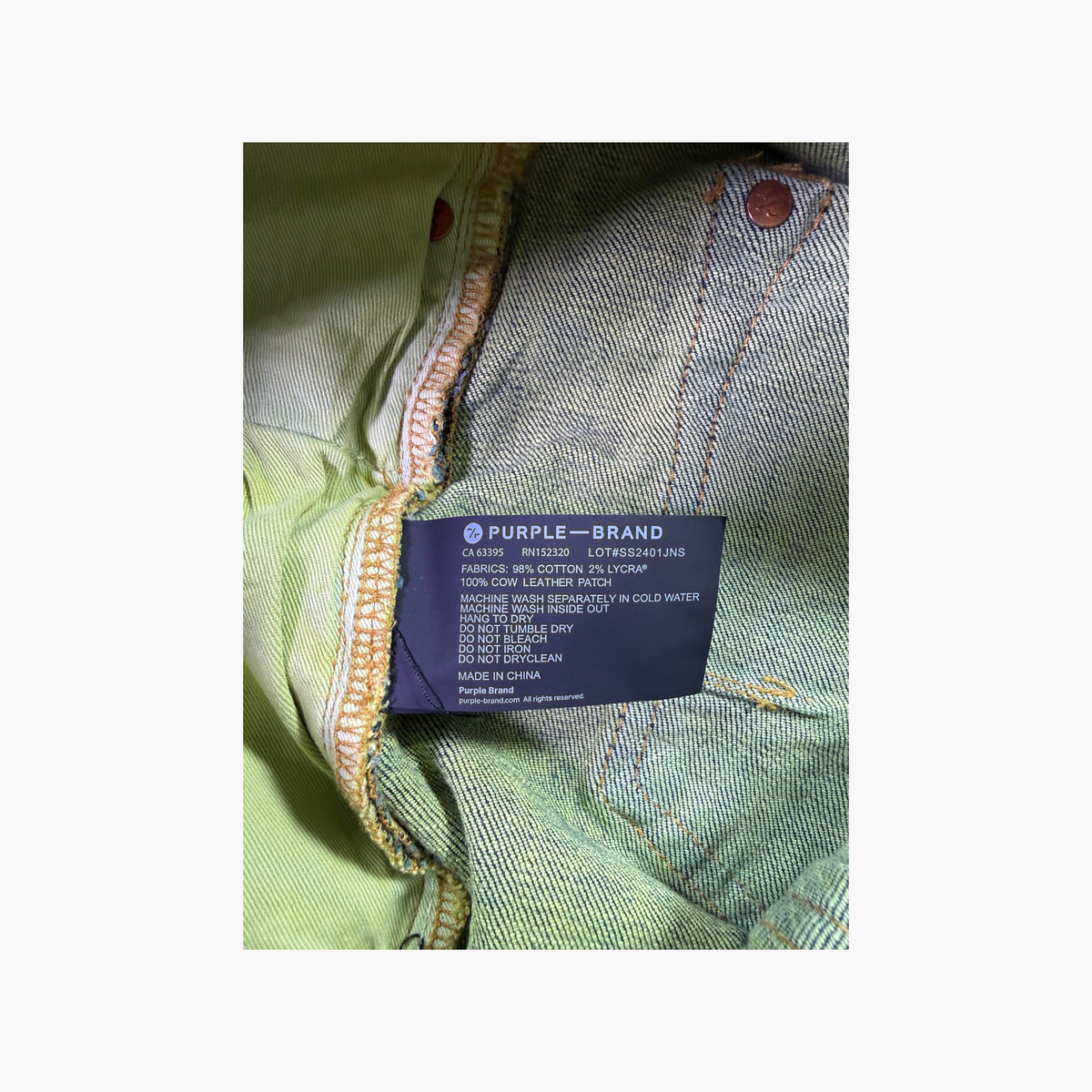 Purple Brand Deep Classic Yellow Wash Plain Jeans