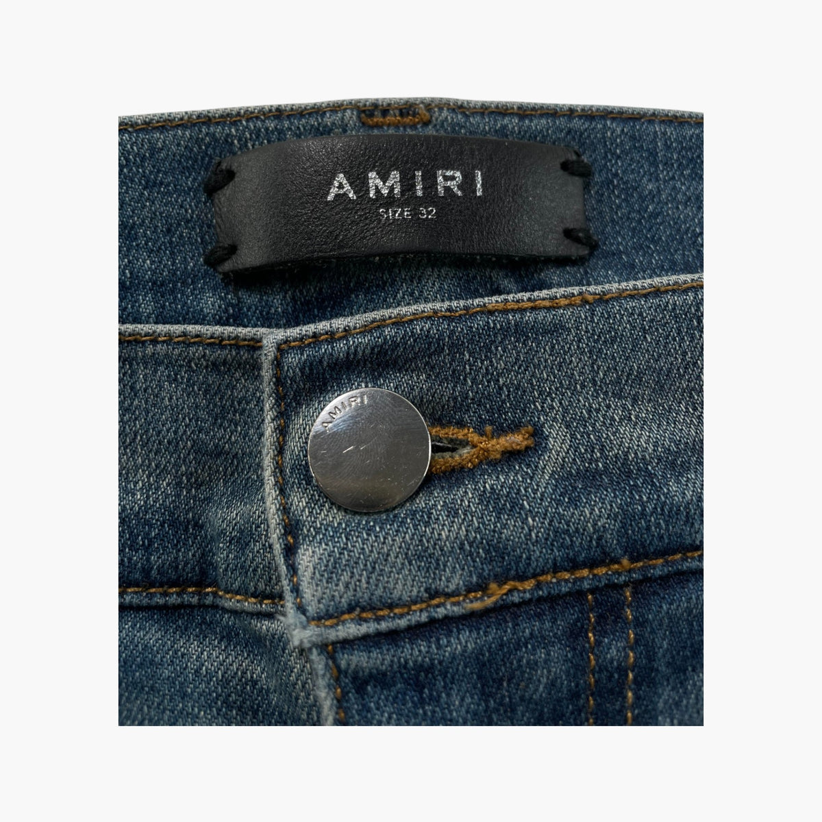 Amiri Palm Tree (Zipper) Navy Wash Jeans