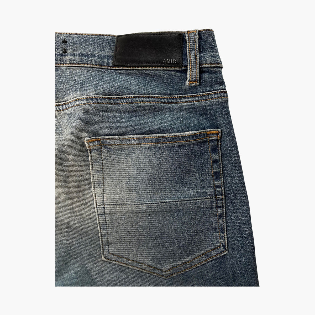 Amiri Palm Tree (Zipper) Navy Wash Jeans