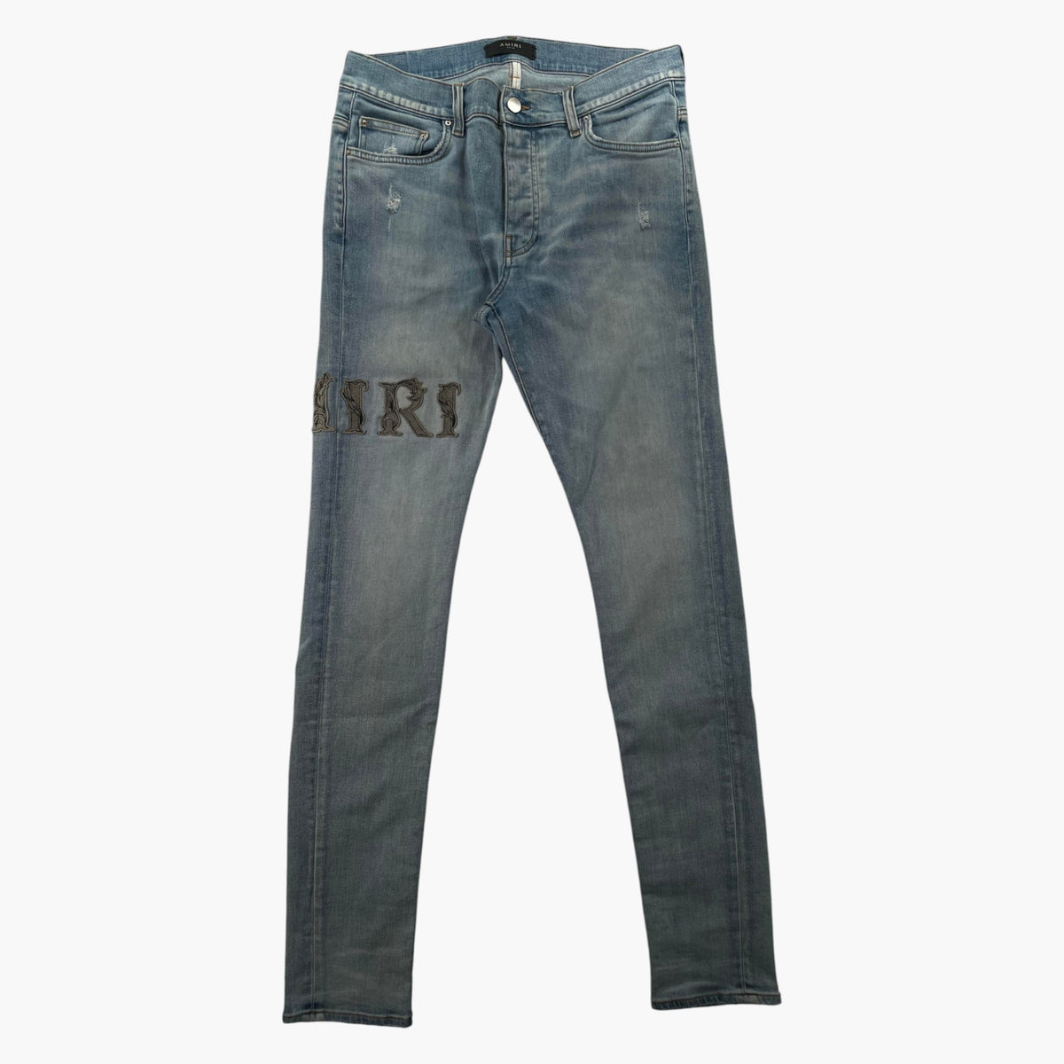 Amiri Borque Vine Side Logo Light Wash Jeans