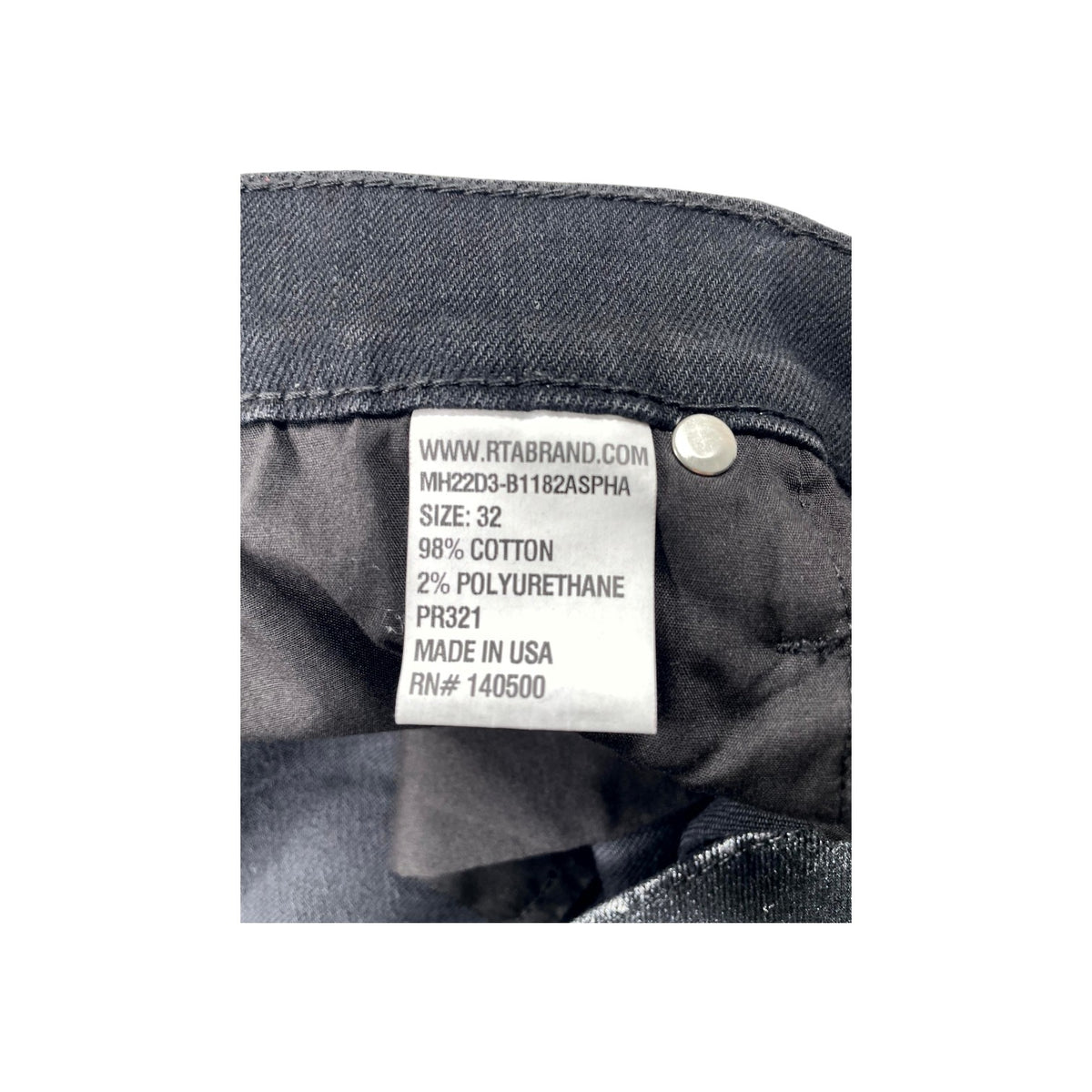RTA Wax Black & Silver Jeans
