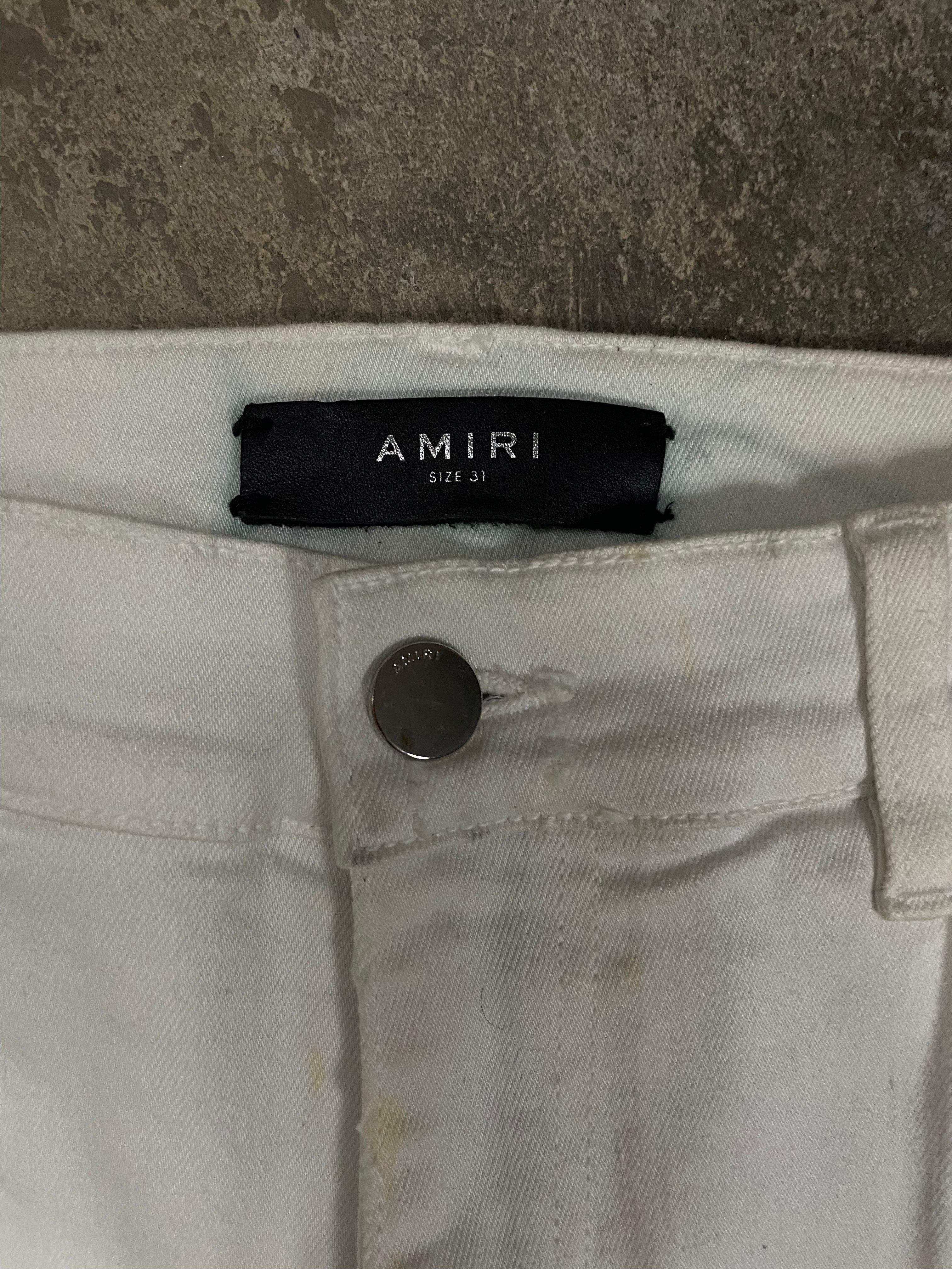 Amiri Jeans White Black Stripe Used 31