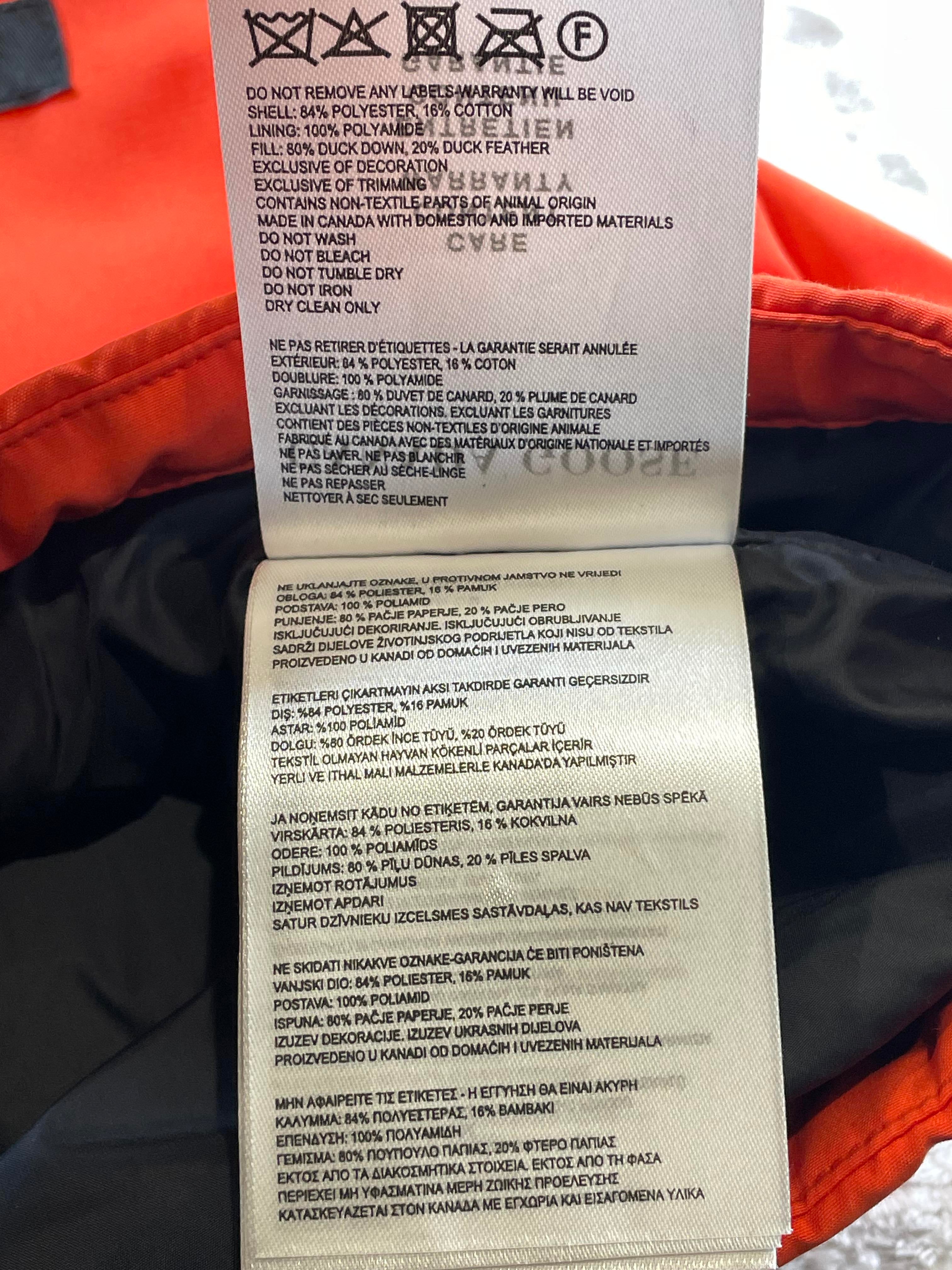 Canada Goose Orange Puffer Jacket