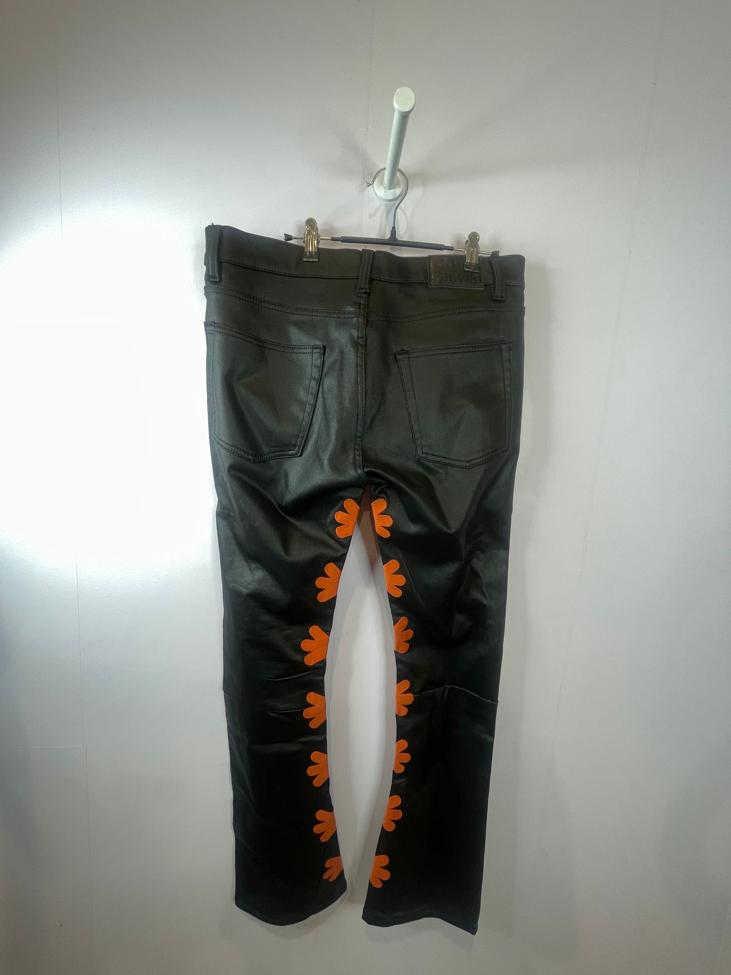 LOSTSHDWS Black & Orange Wax Jeans