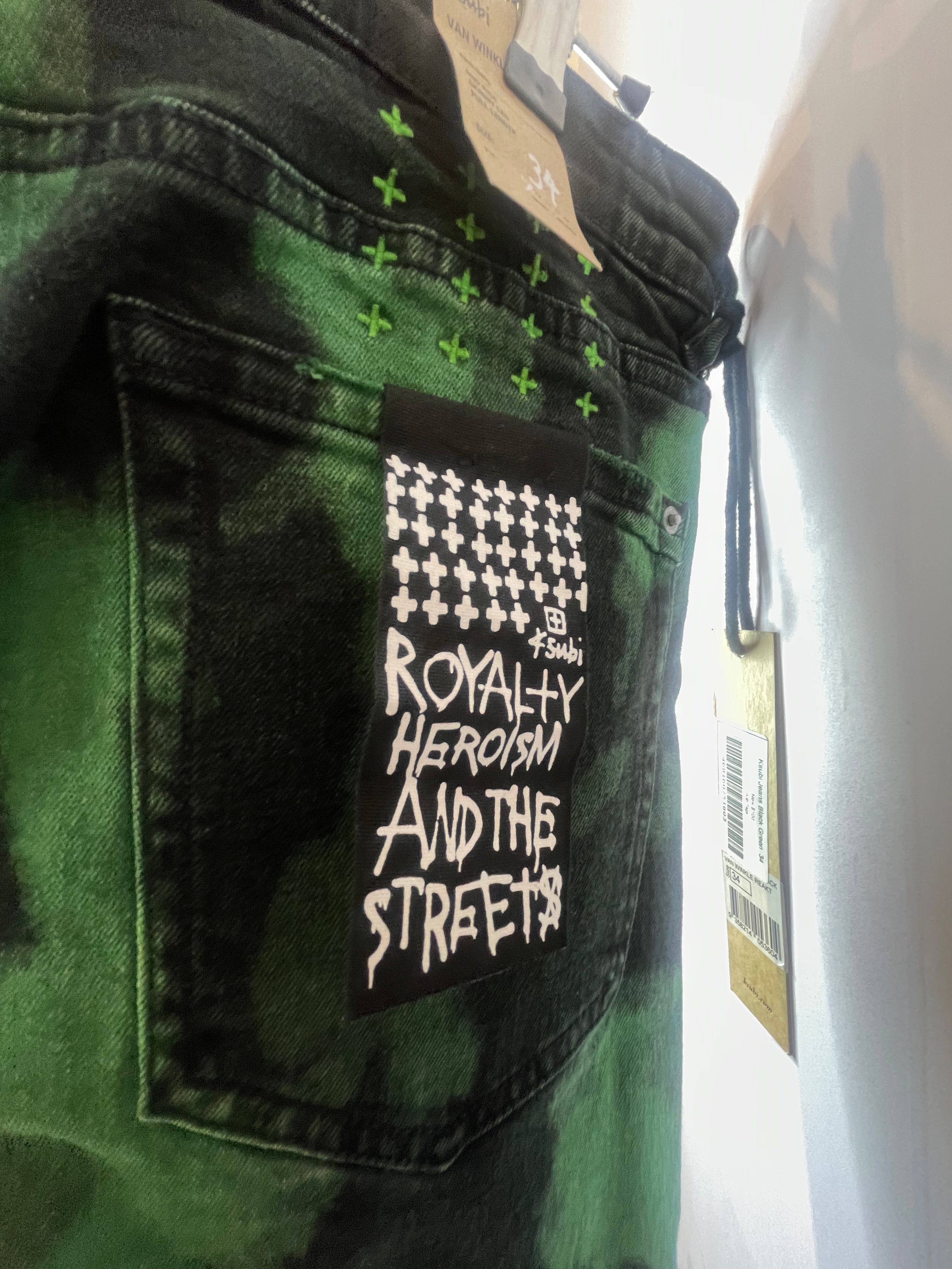 Ksubi Black & Green Jeans