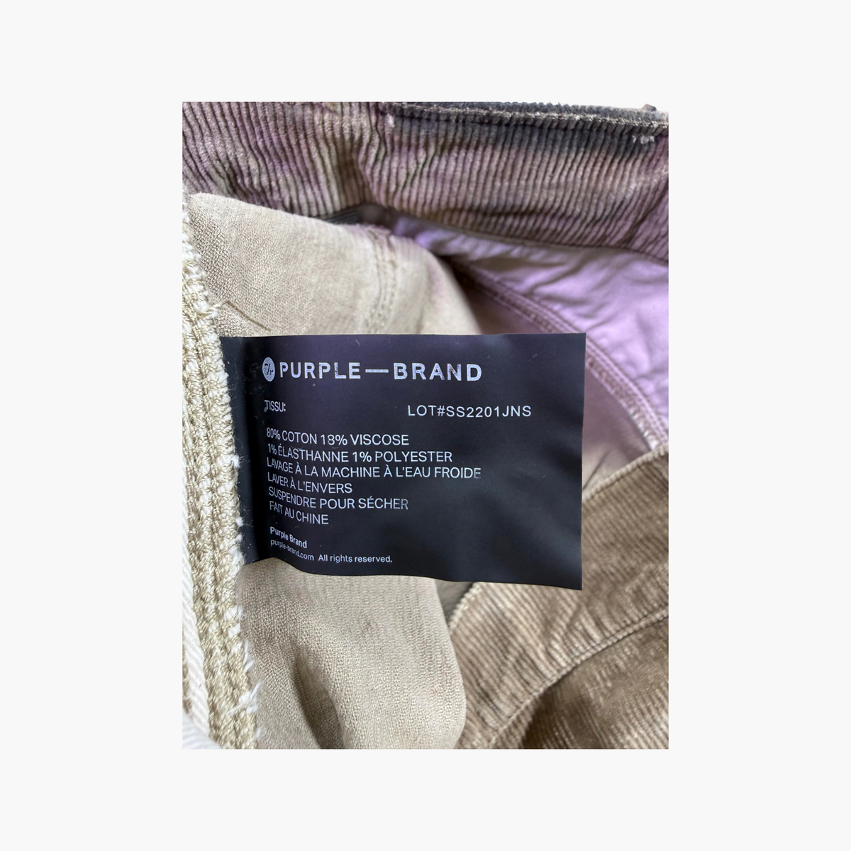 Purple Brand Tan Bandana Corduroy Jeans
