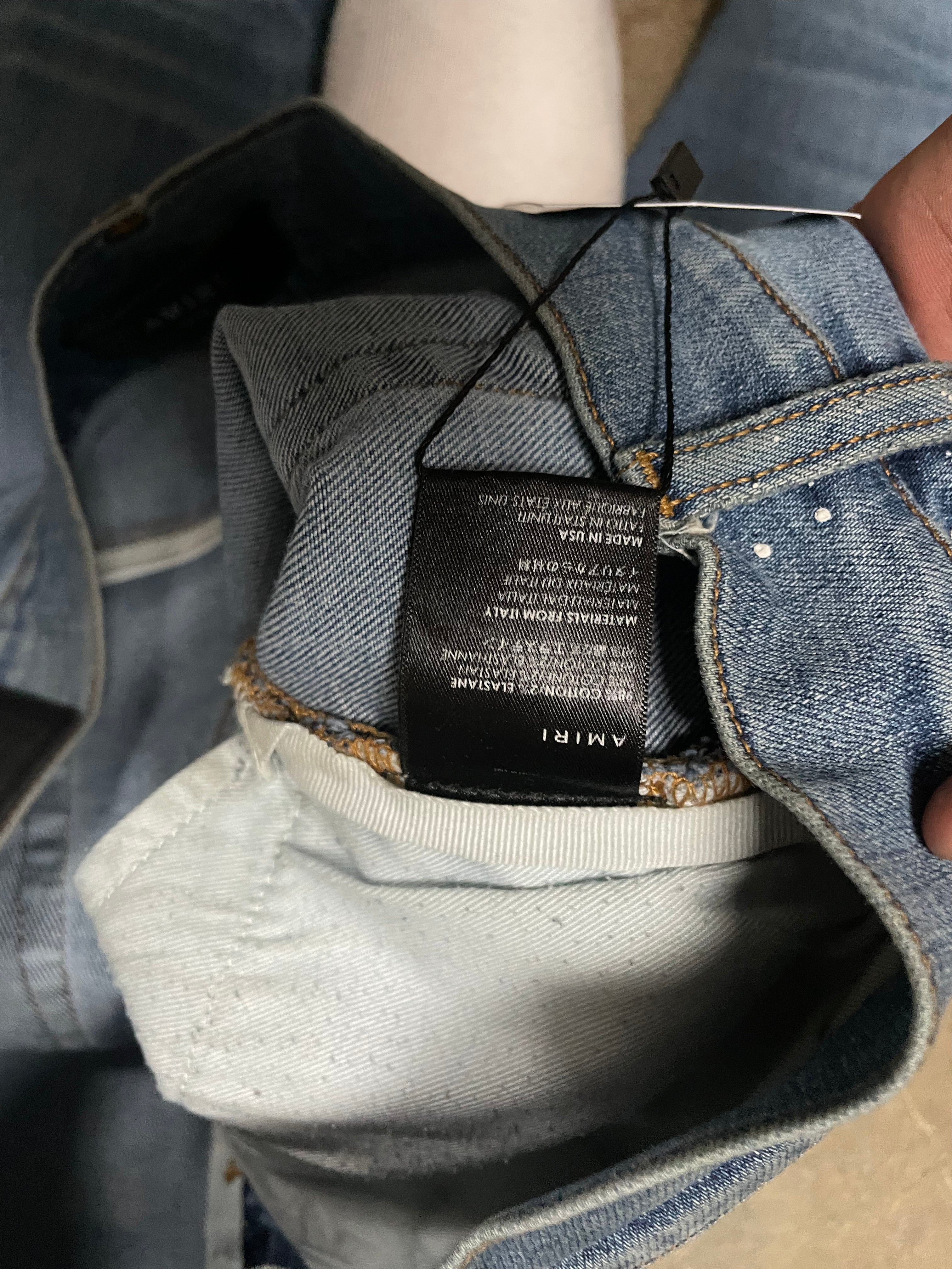Amiri Jeans Light Wash Splatter Thrasher Used 38