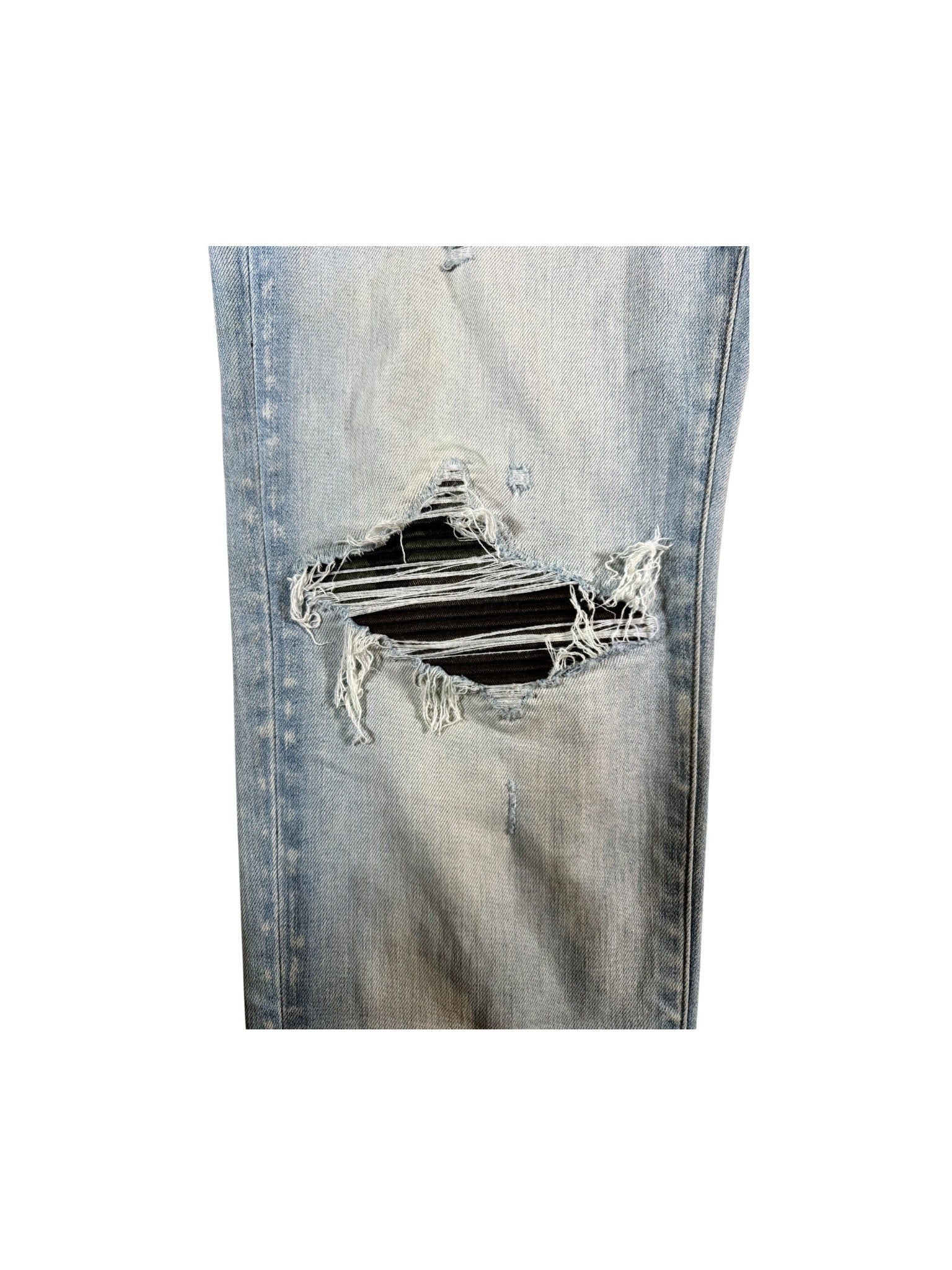 Amiri MX1 Camo Patch Light Wash Jeans