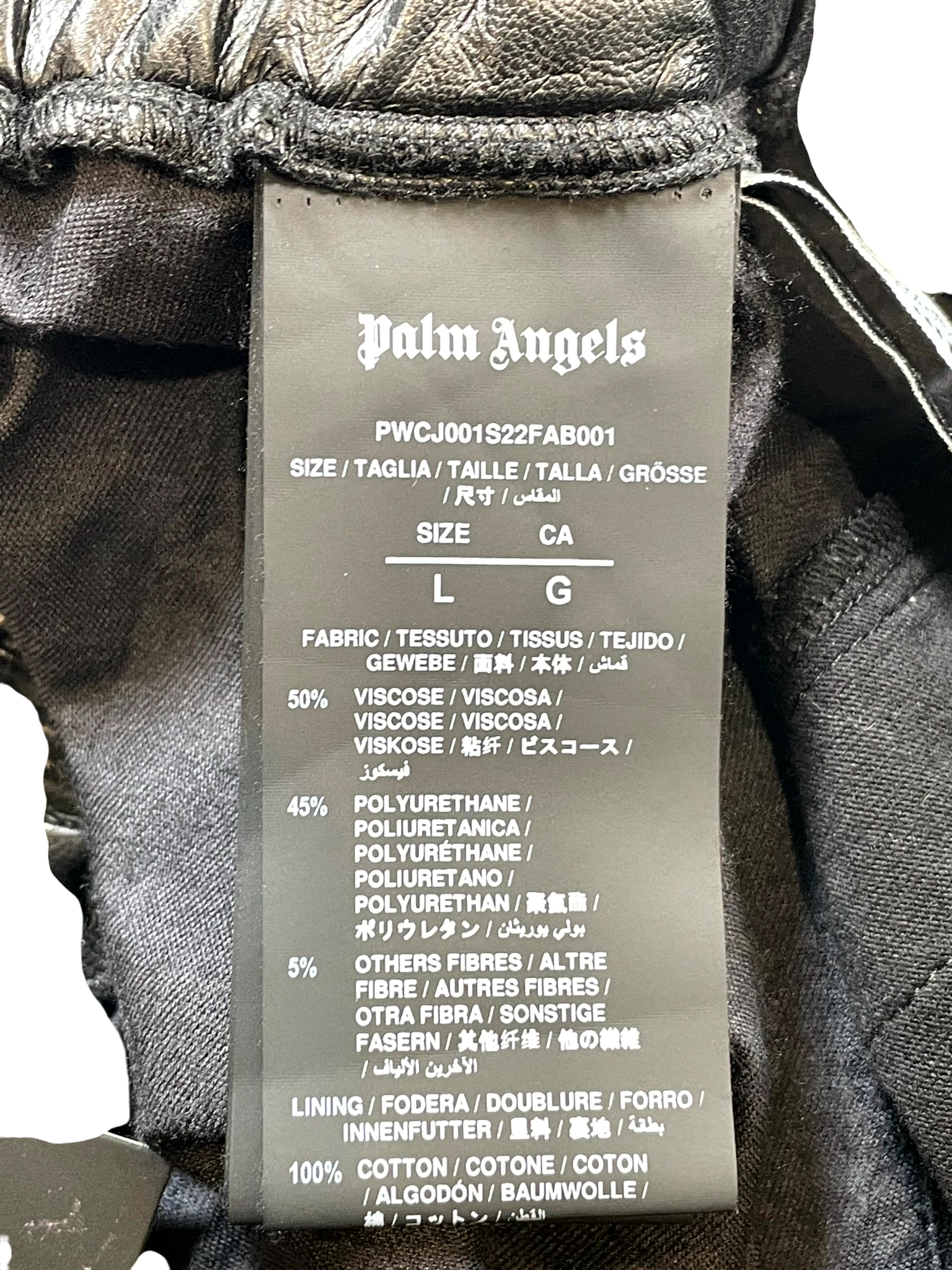 Palm Angels Leather Black & White Track Pants