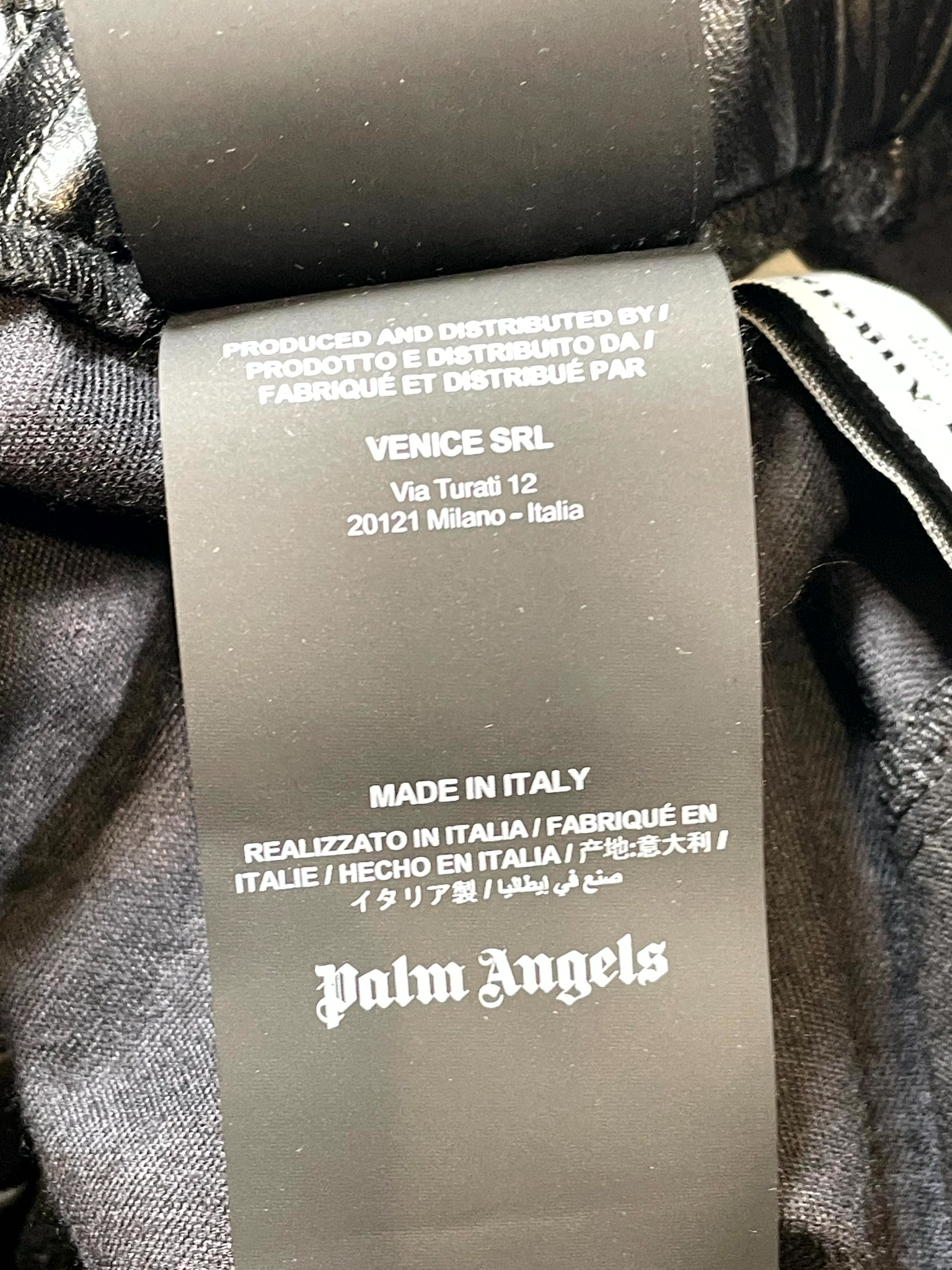 Palm Angels Leather Black & White Track Pants
