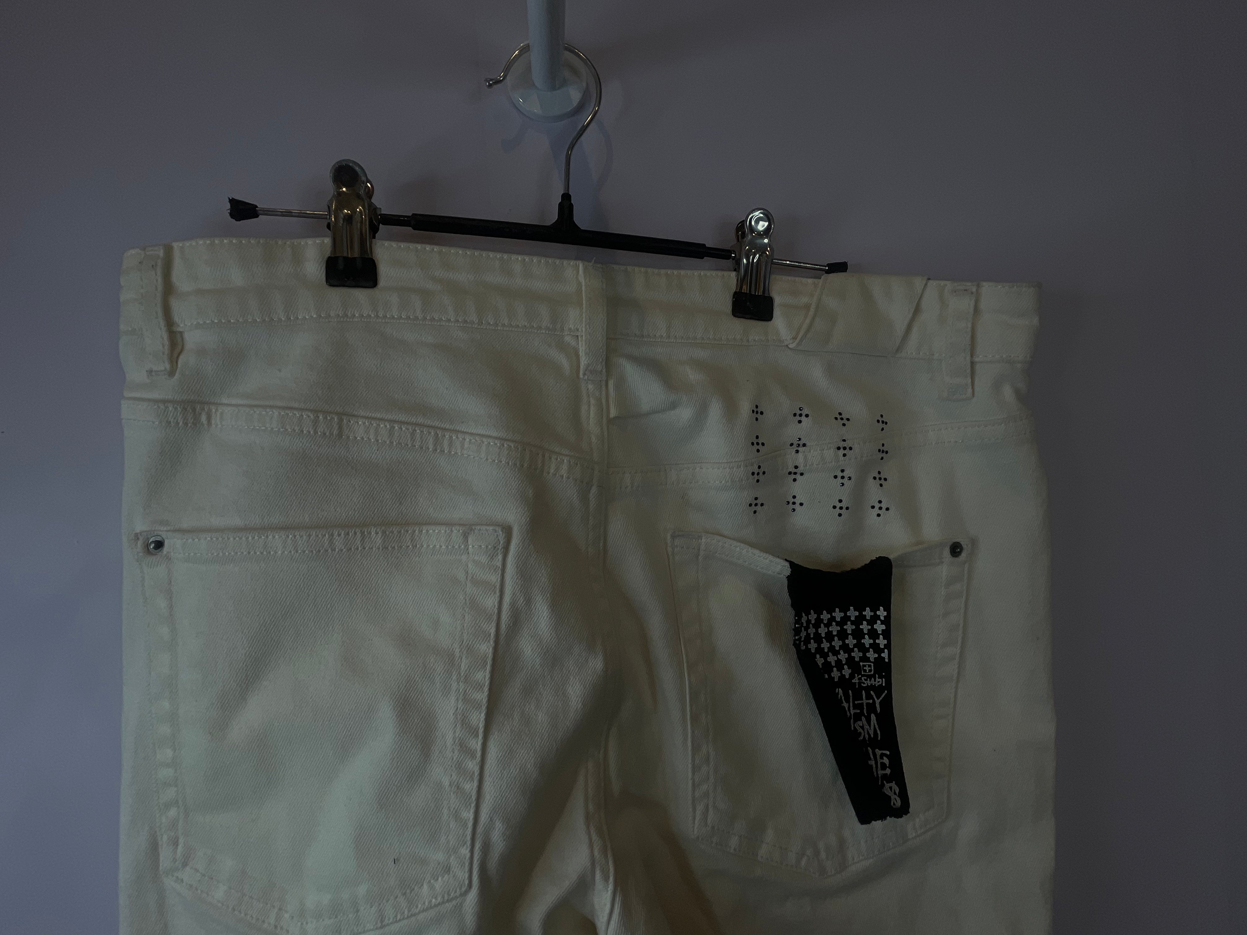 Ksubi White Rhinestone Jeans