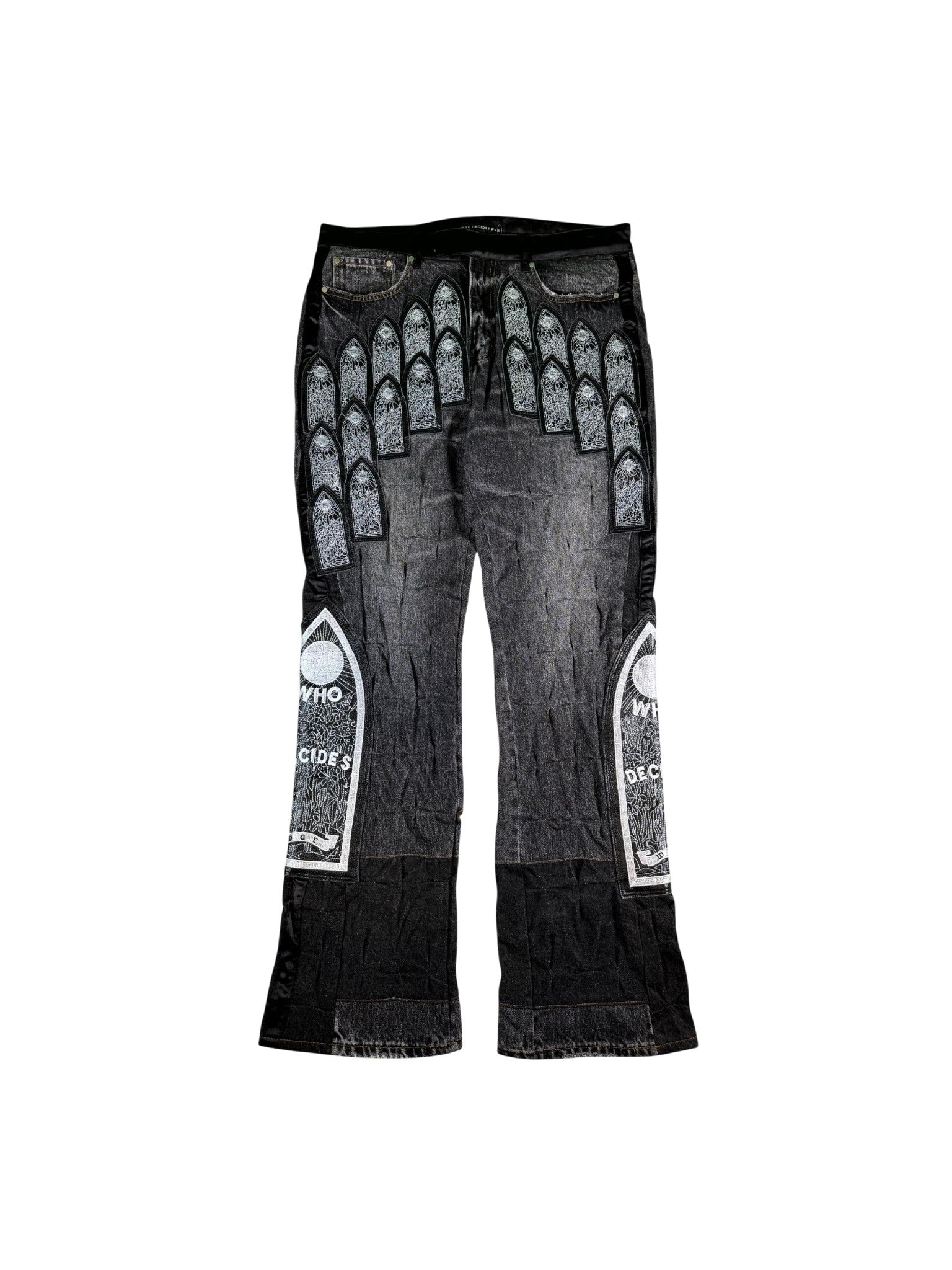 Who Decides War "Arch Patched" Black Wash Jeans