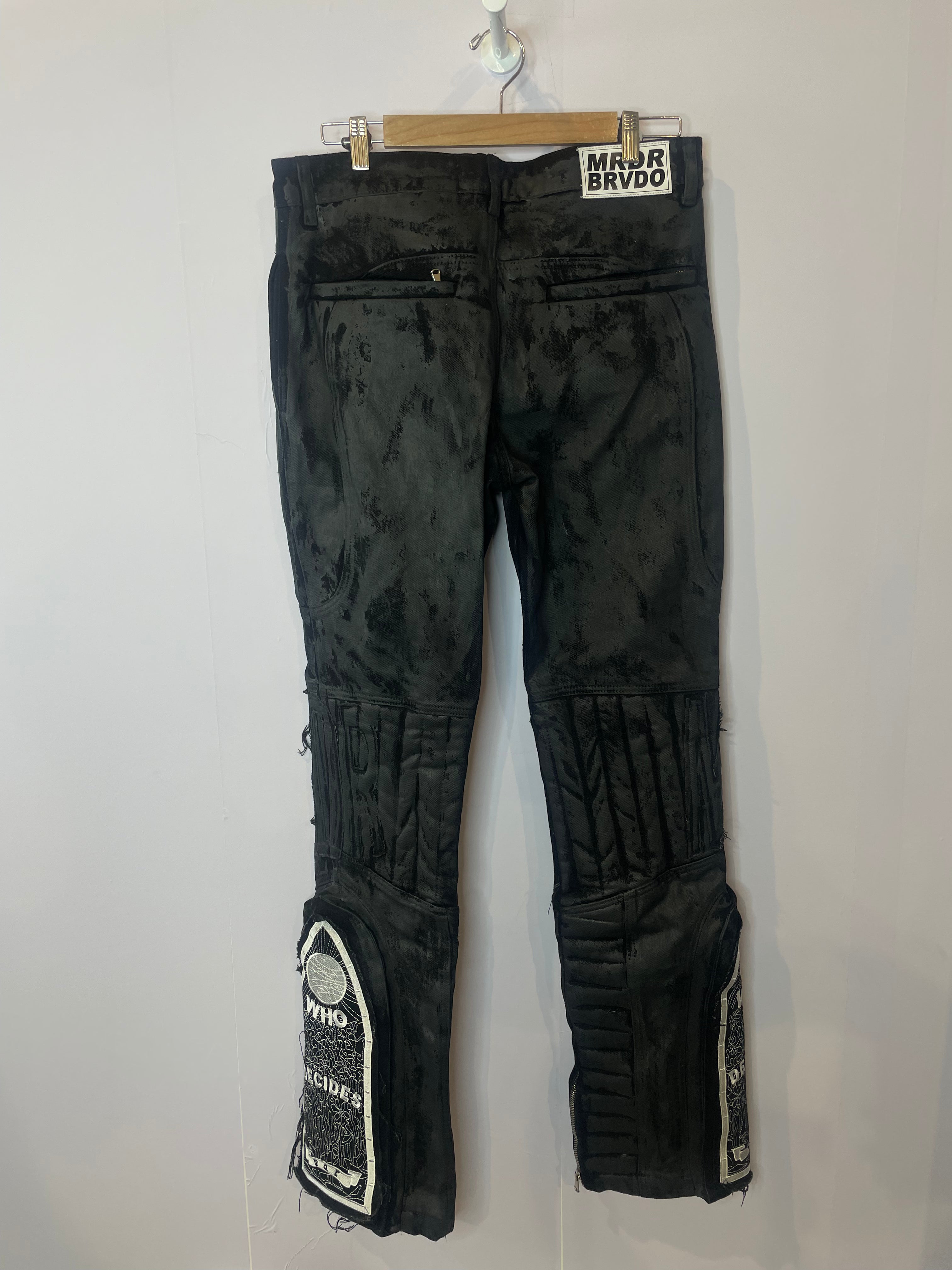 WDW Moto Black Wax Jeans