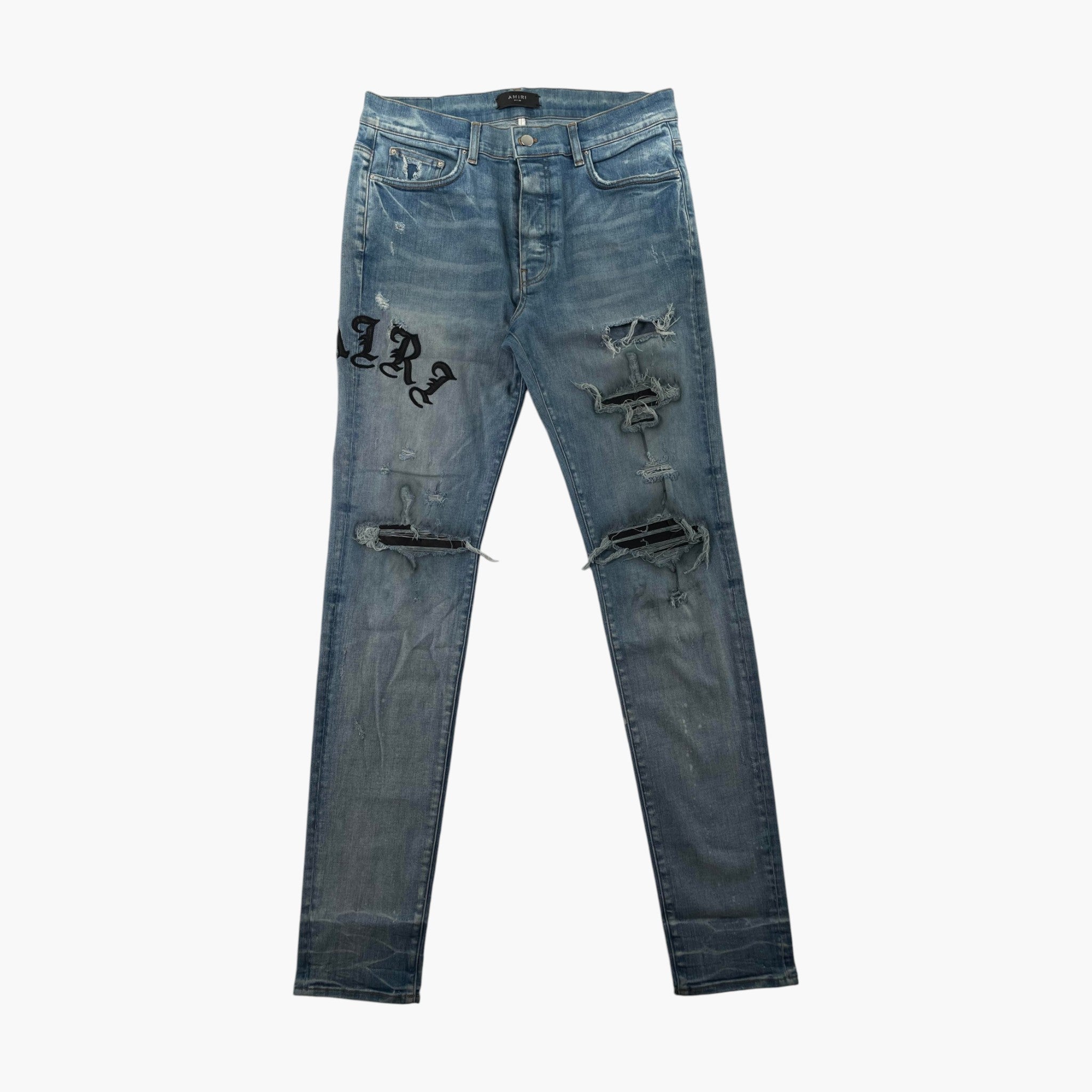 Amiri Old English Light Wash Jeans