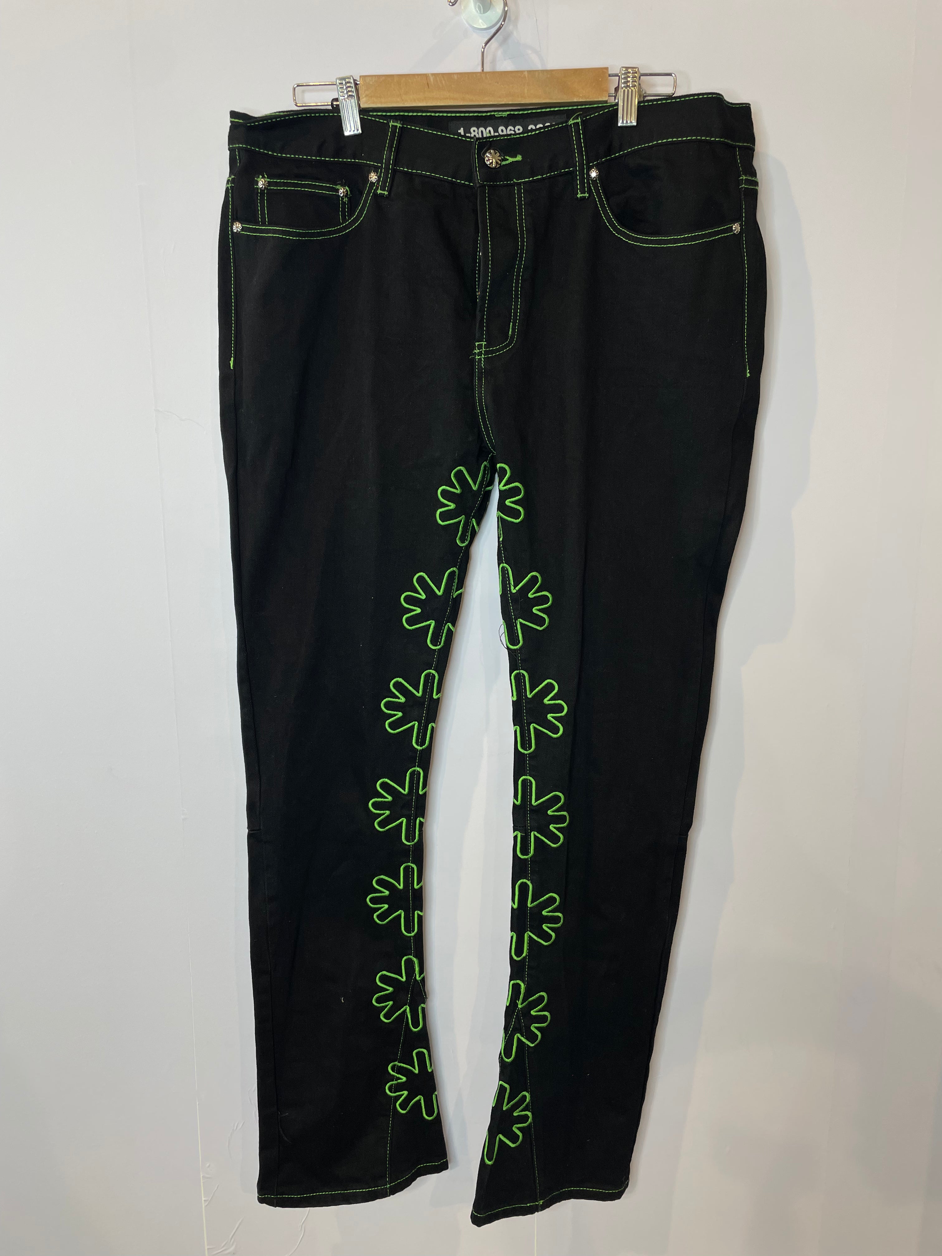 LOSTSHDWS Black & Green Jeans