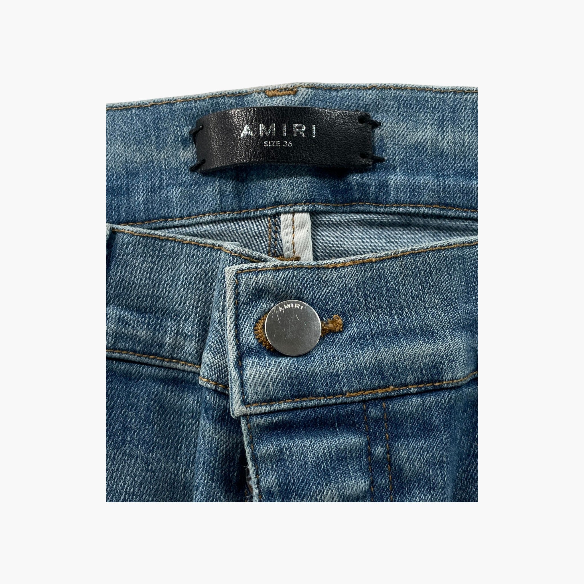 Amiri Old English Light Wash Jeans
