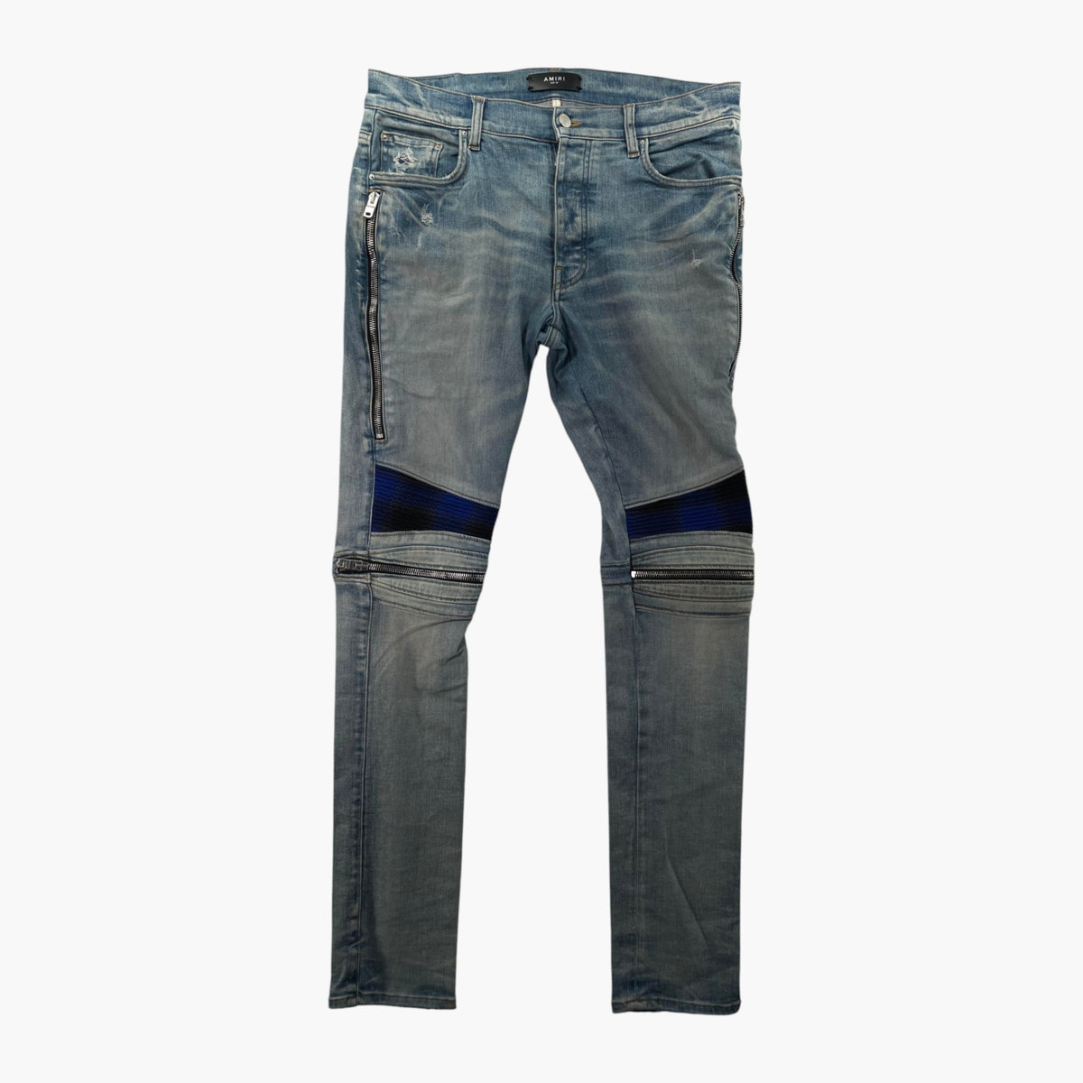 Amiri MX2 Black & Blue Light wash Jeans