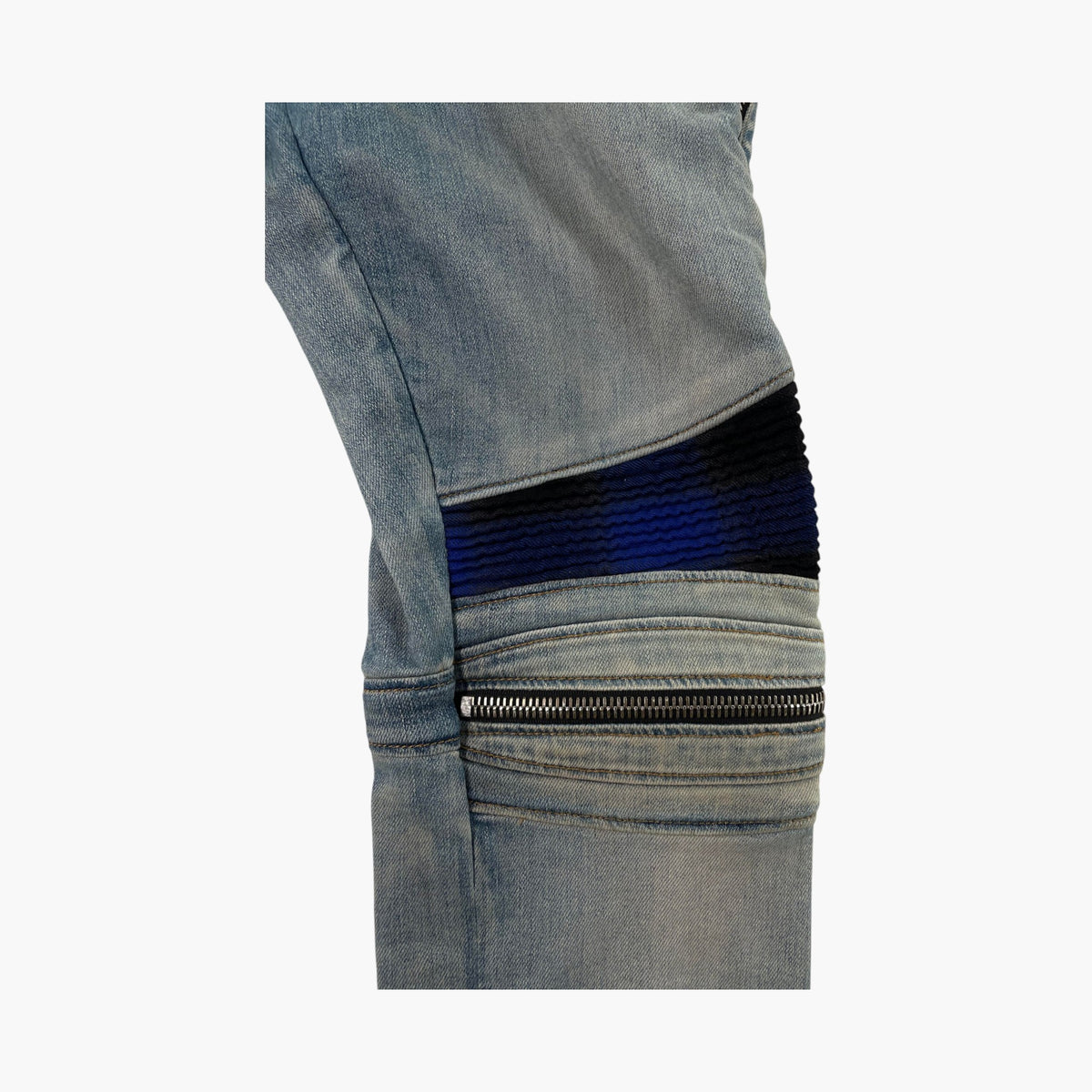 Amiri MX2 Black & Blue Light wash Jeans