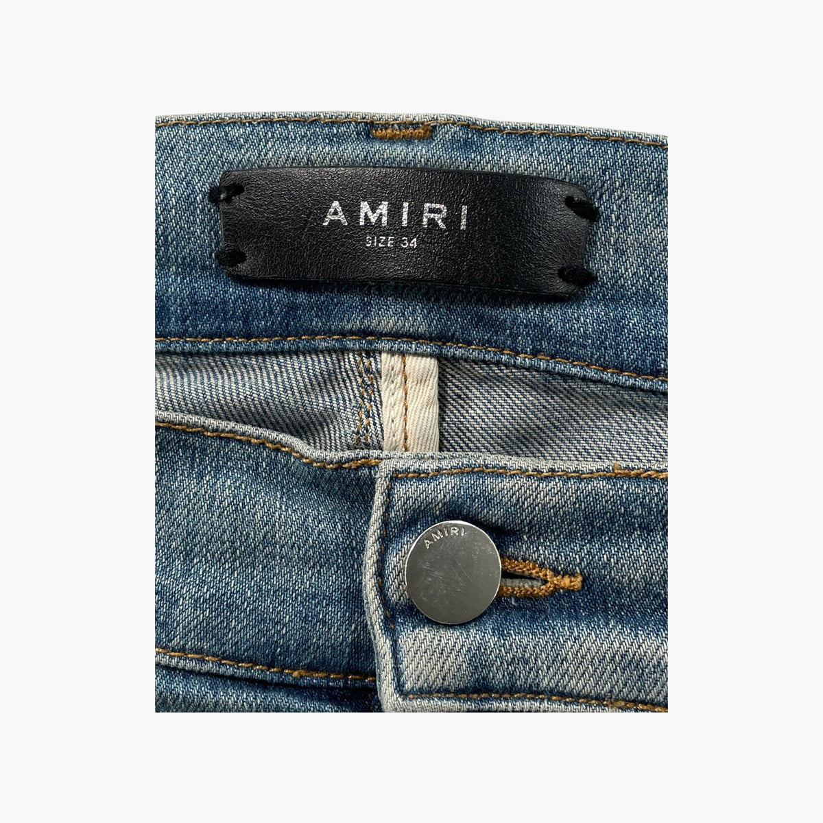 Amiri MX2 Black & Blue Light wash Jeans