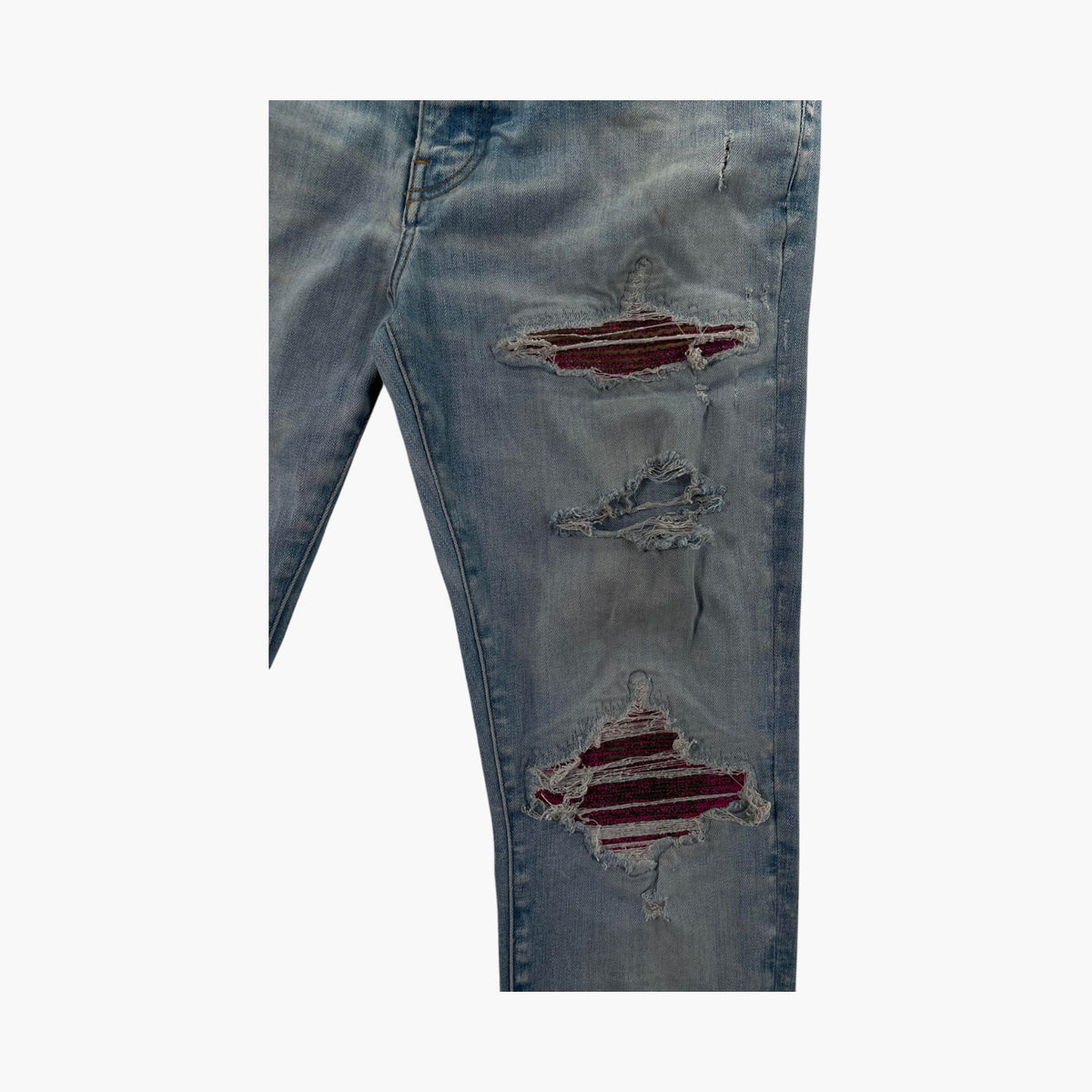 Amiri Mx1 Pink Crackle Light wash Jeans