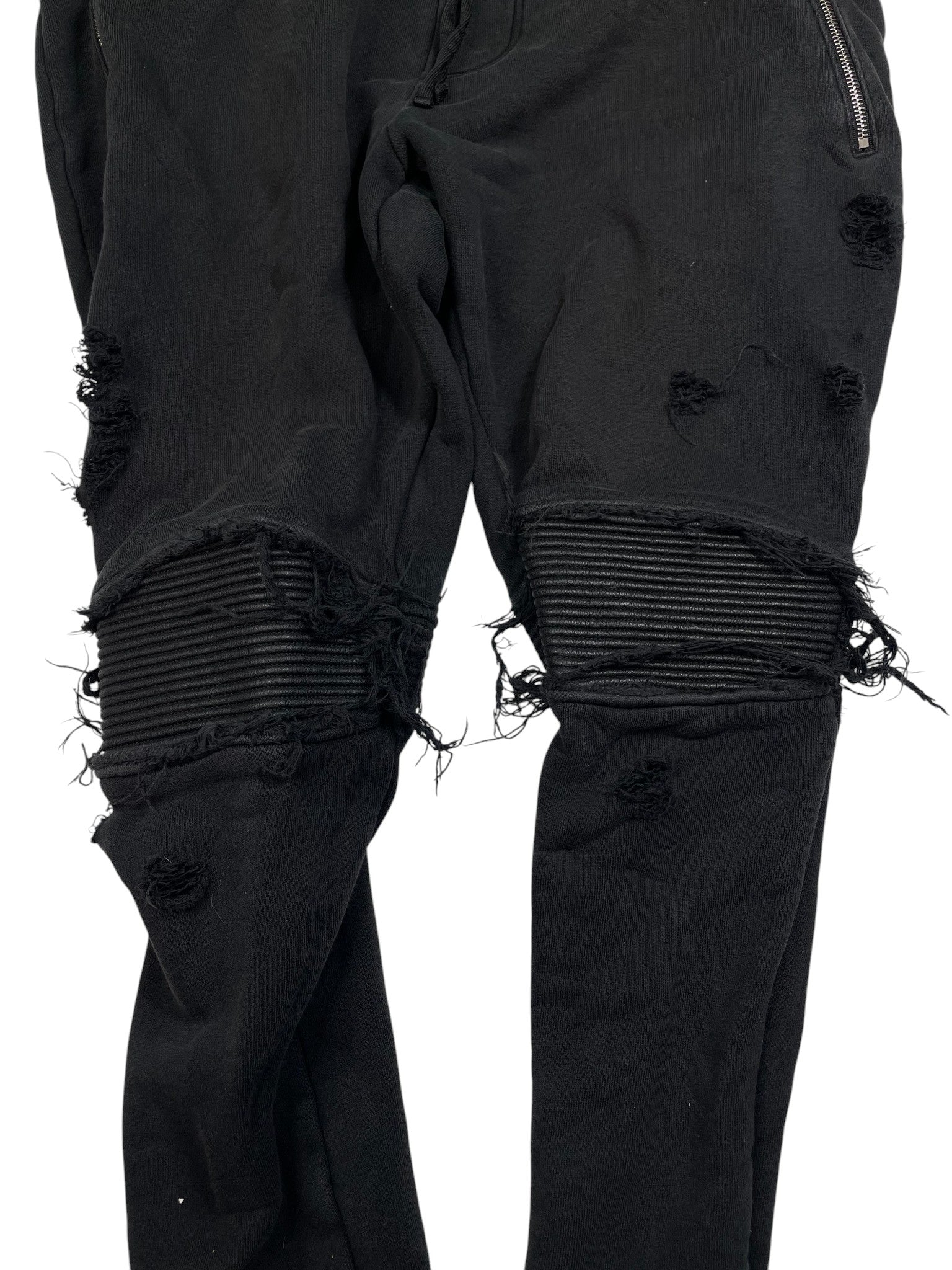 Amiri MX1 Distressed Black Sweatpants