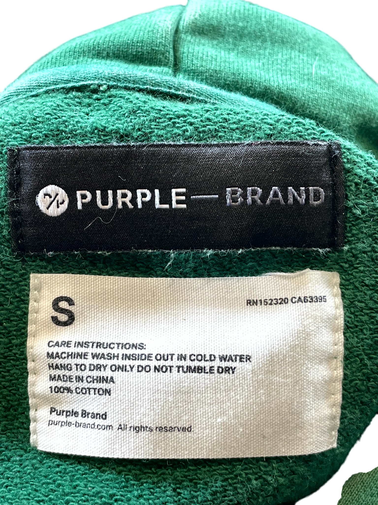 Purple Brand Logo Green Hoodie