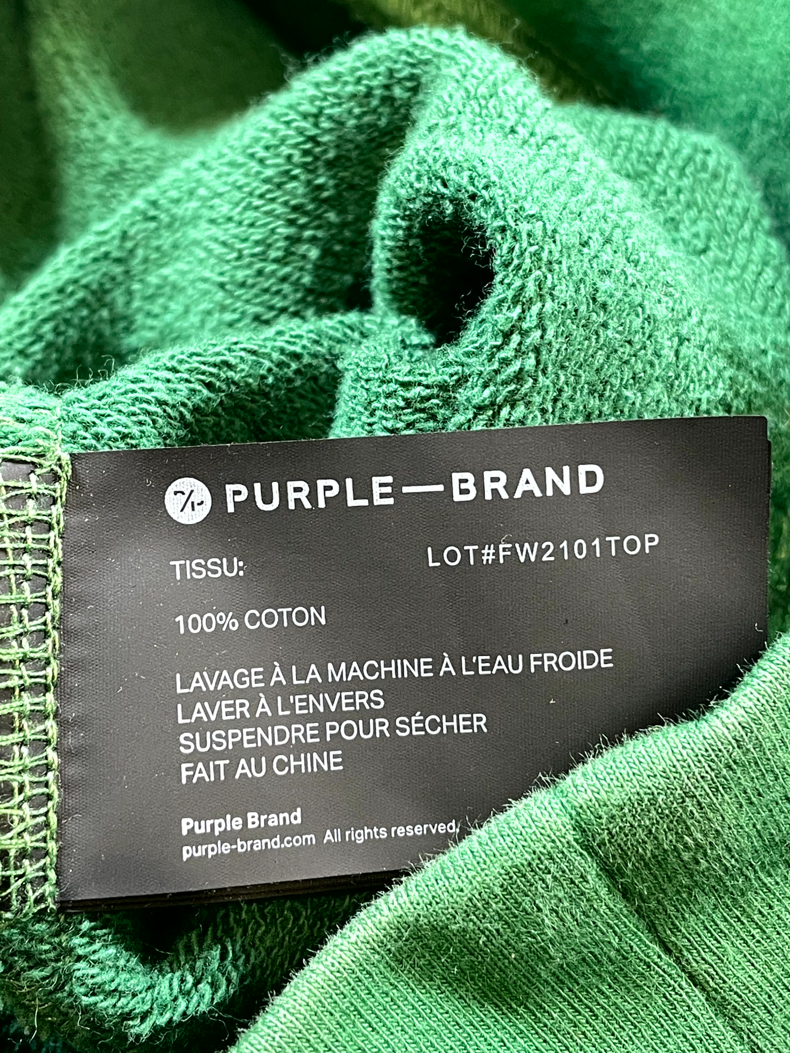 Purple Brand Logo Green Hoodie